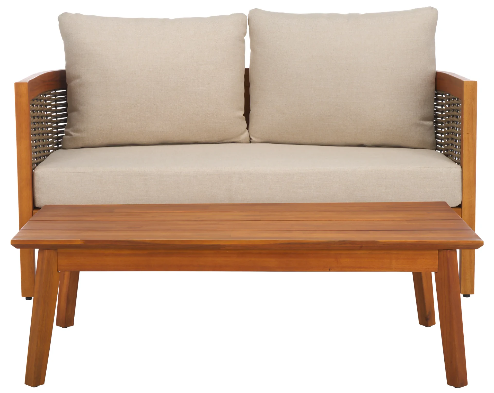 Amanda Bench And Table in Natural / Taupe