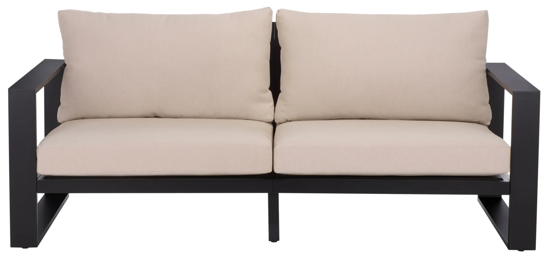Fash Aluminum Sofa in Black / Taupe