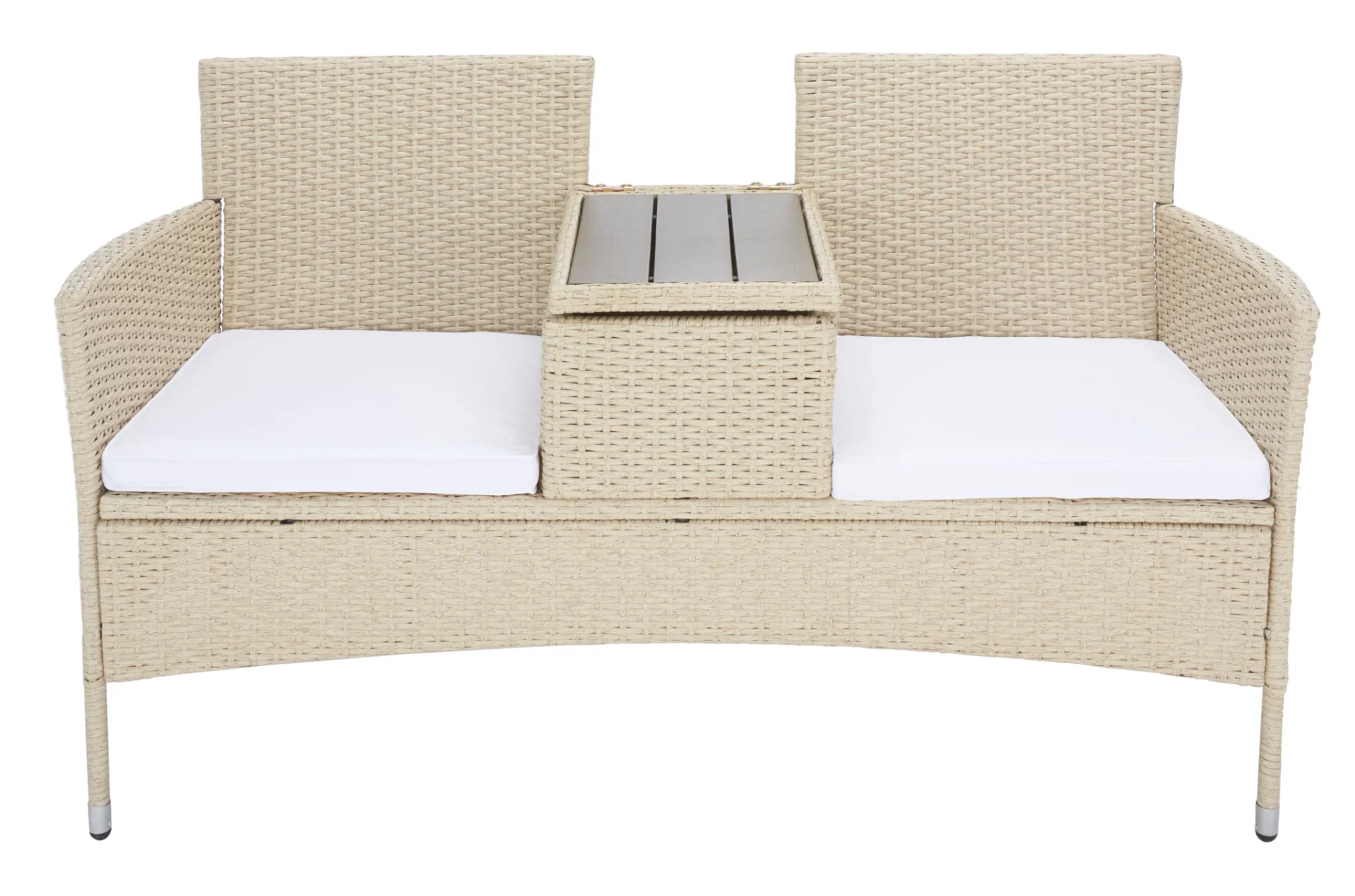 Viora Loveseat in Beige / White