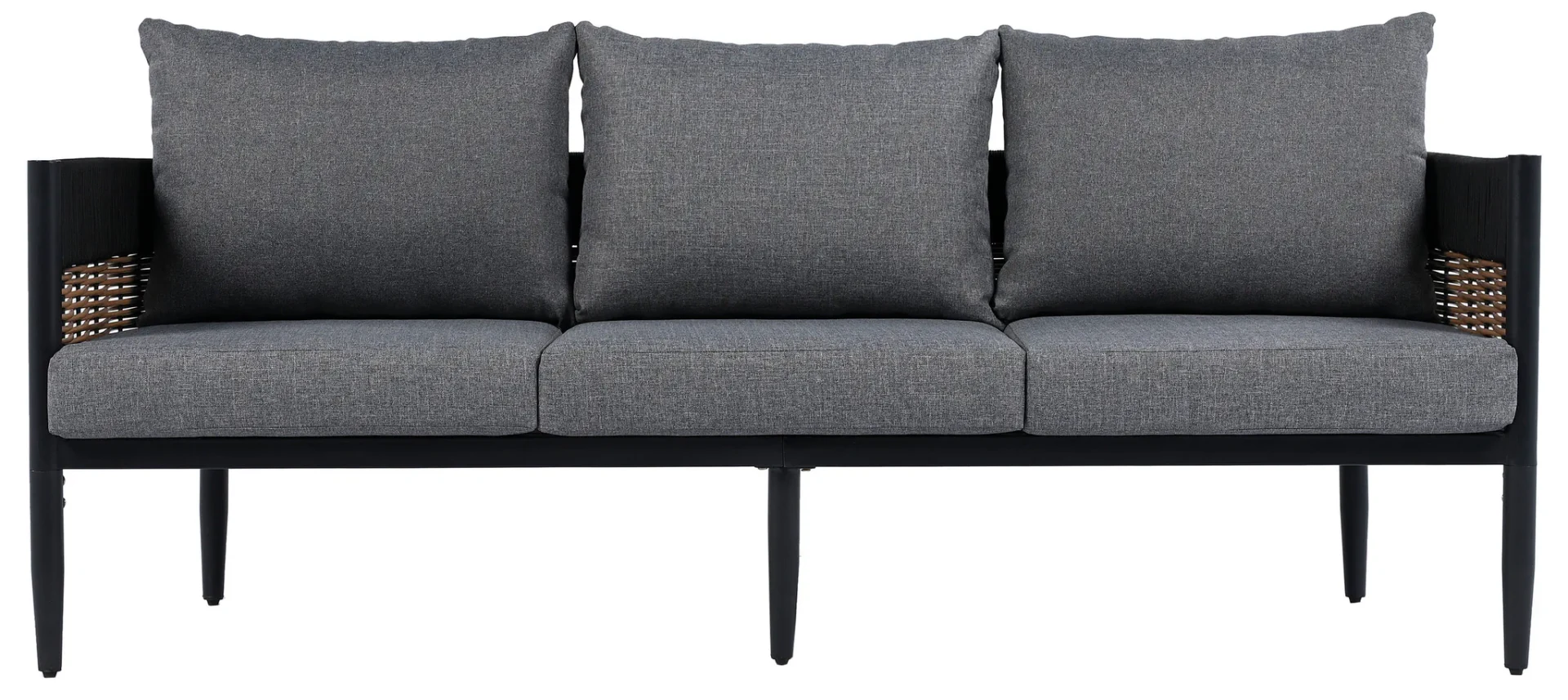 Harrison Three-Seater Sofa in Black / Gray