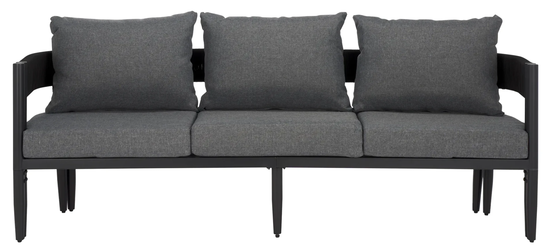 Viola Three-Seater Sofa in Black / Gray