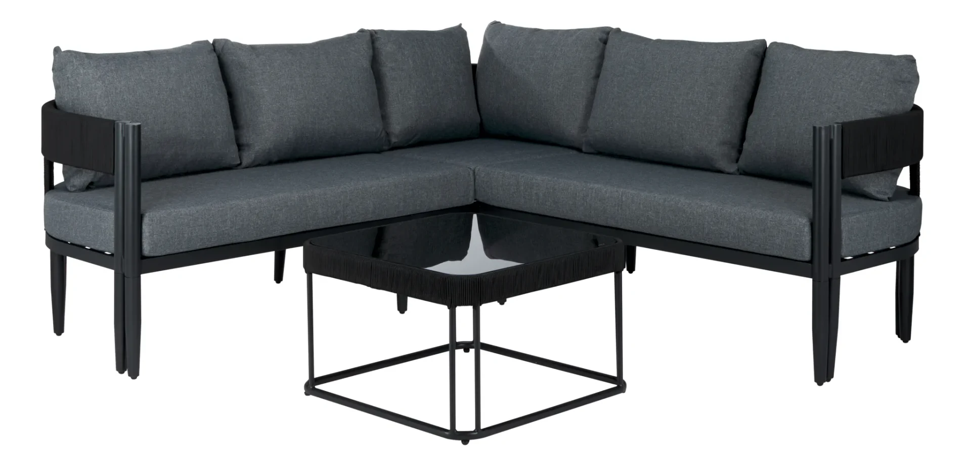 Viola Corner Set in Black / Gray
