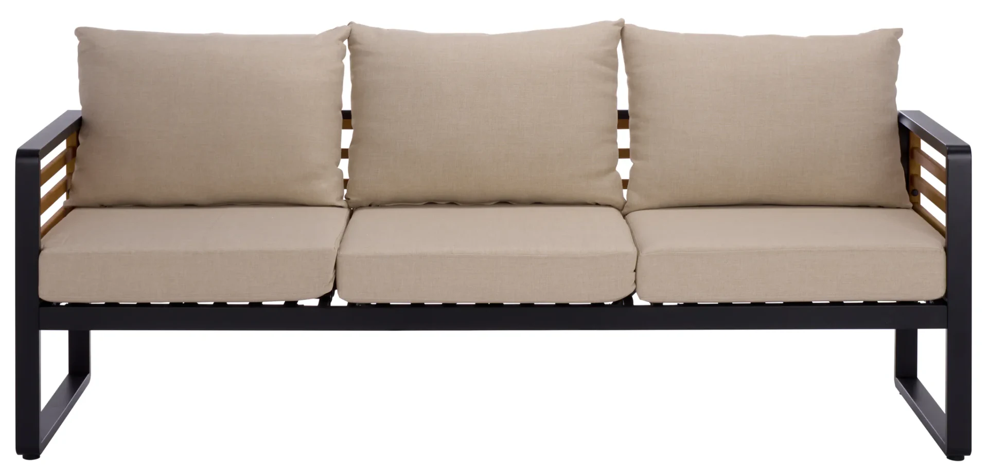 Baker Three-Seater Sofa in Black / Taupe