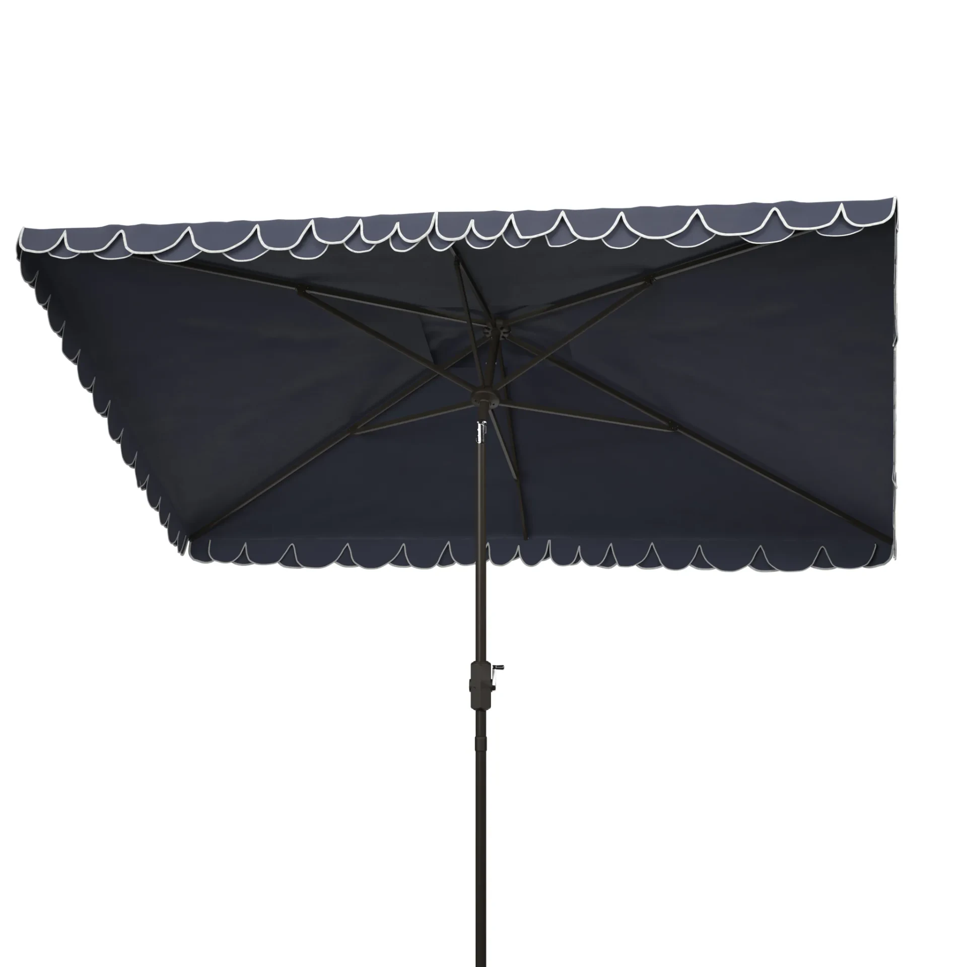 Valance 6.5X10-Foot Rectangular Umbrella in Navy Blue / White