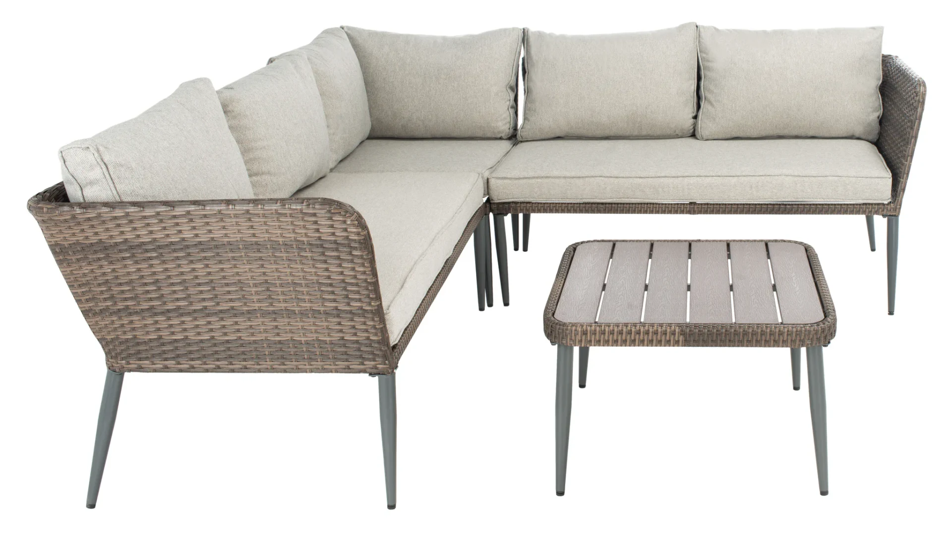 Serson Four-Piece Sofa Set in Black / Beige