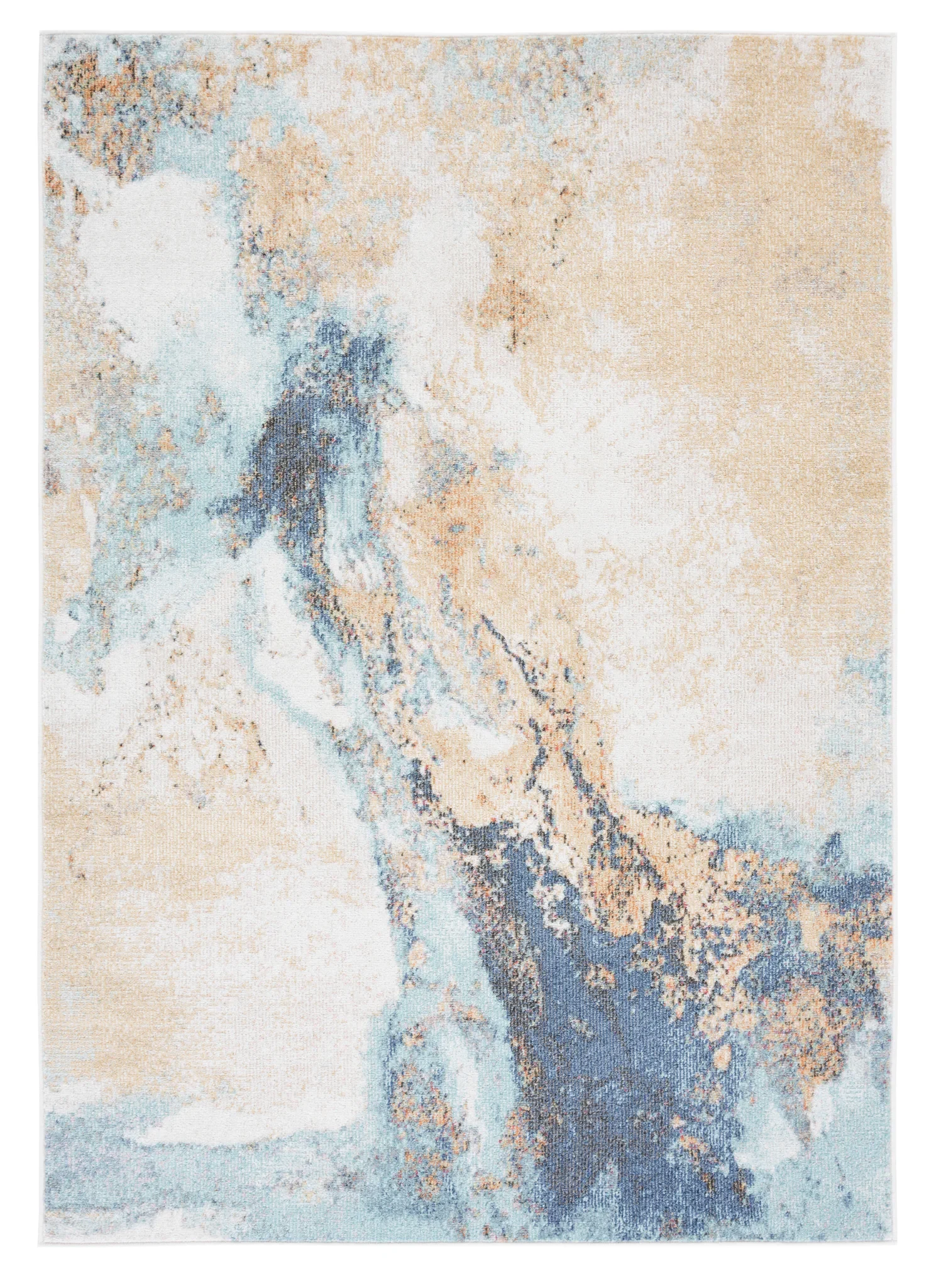 Phoenix Abstract Marble Rug in Blue