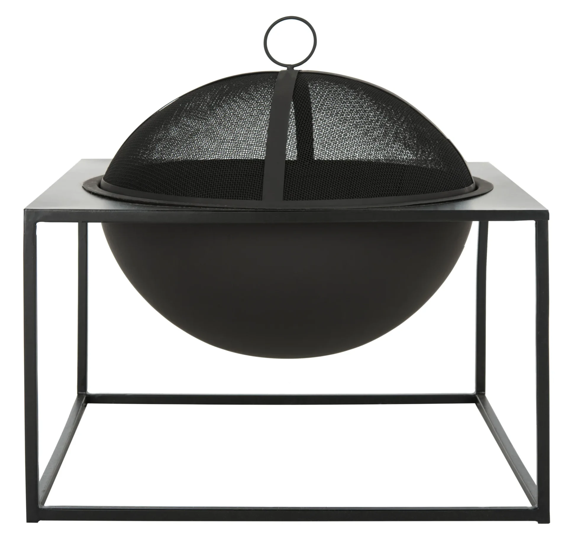 Leros Square Fire Pit in Black