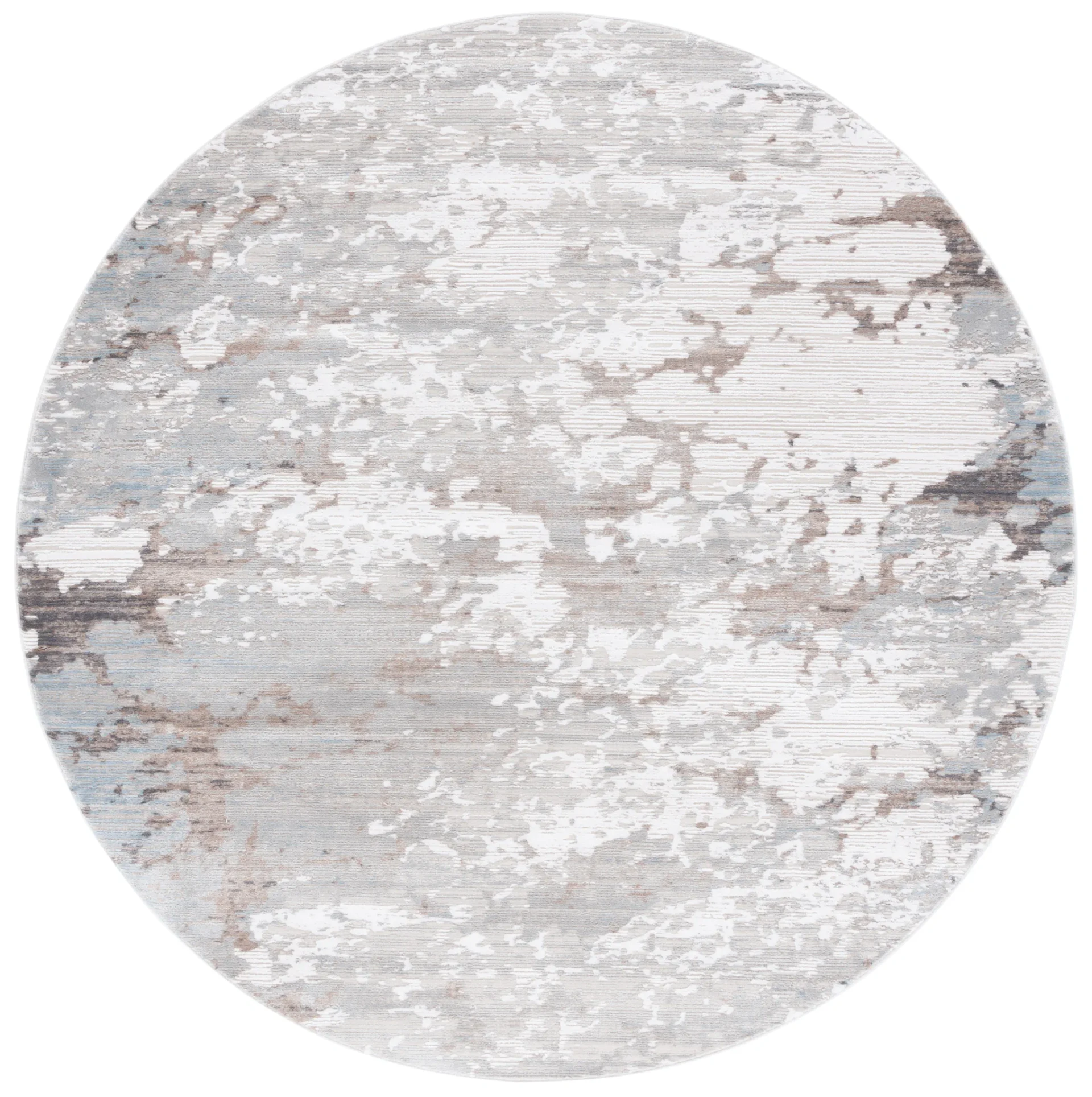 Platinum Distressed Abstract Rug in Gray / Ivory
