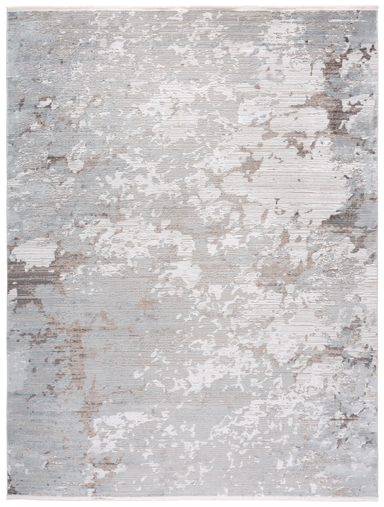 Platinum Distressed Abstract Rug in Gray / Ivory