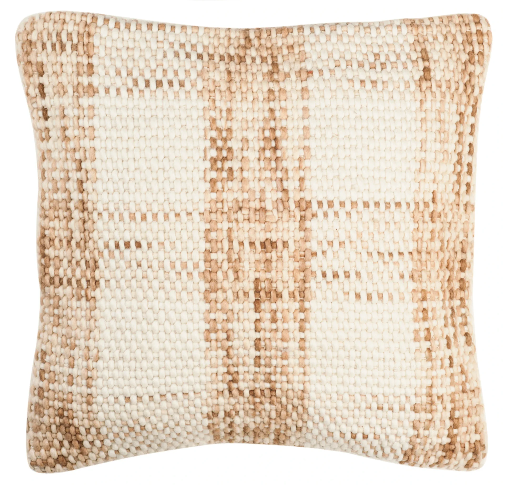 Woven Plaid Pillow in Eggshell