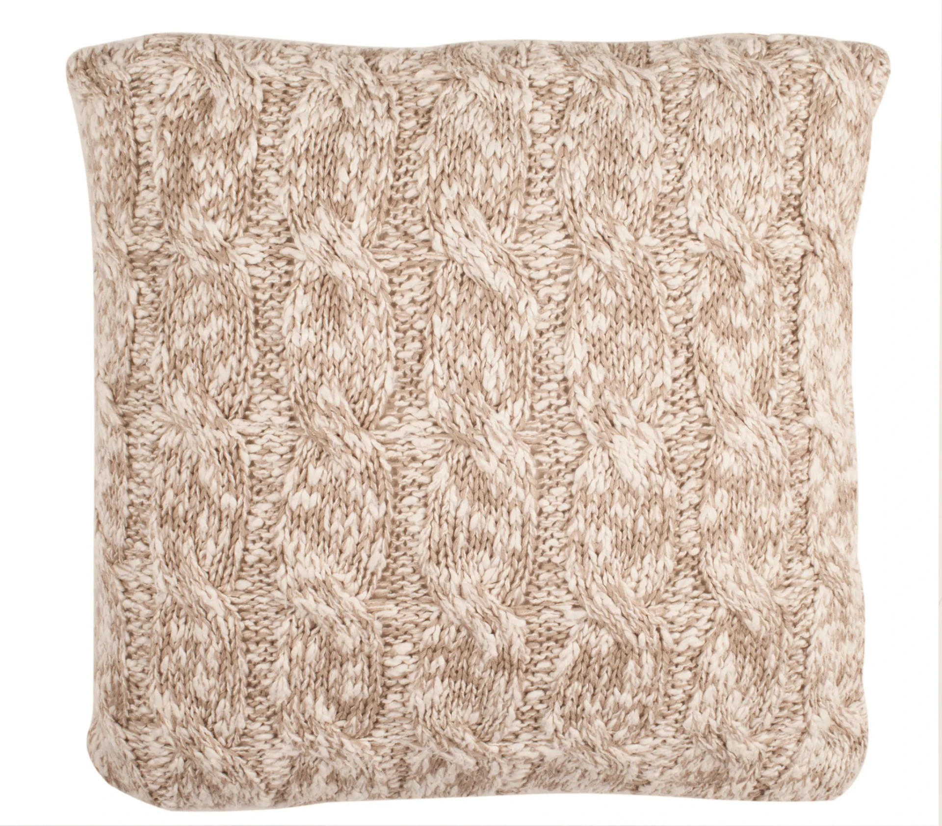 Chunky Knit Pillow in Stone / Natural