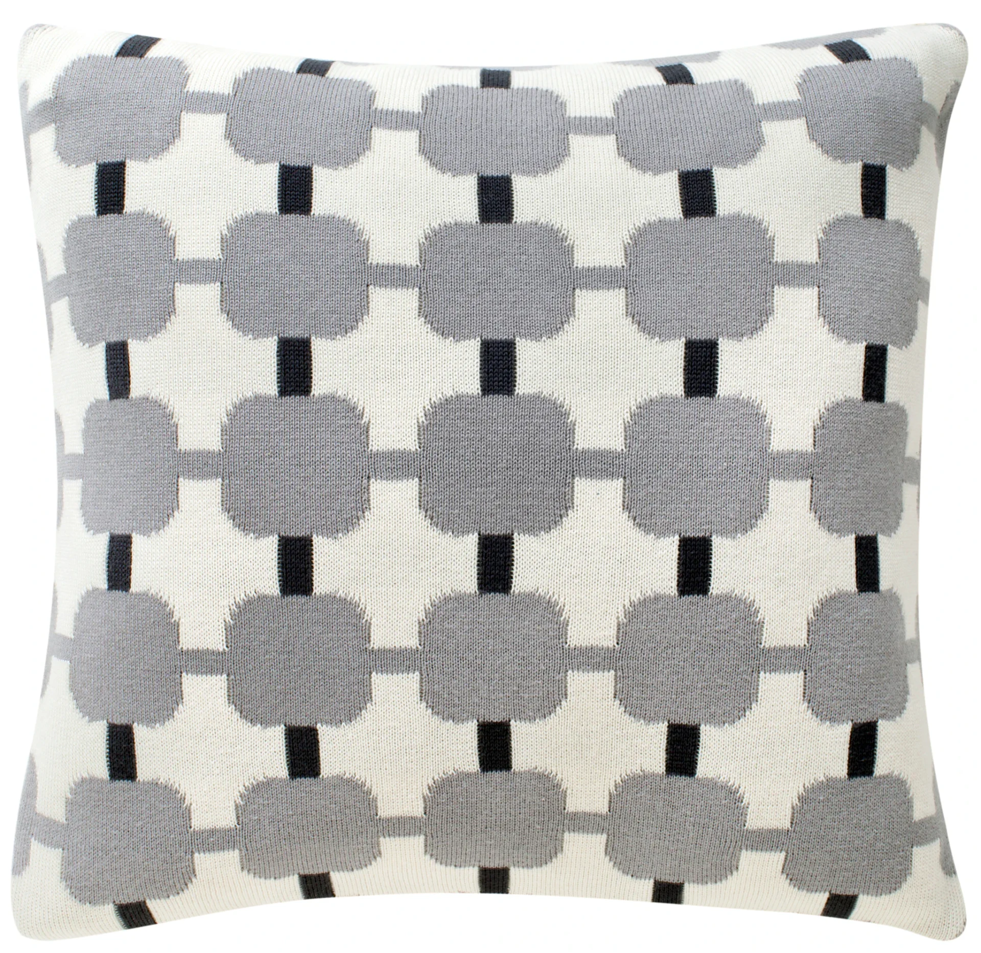 Retro Square Pillow in Light Gray / Dark Gray
