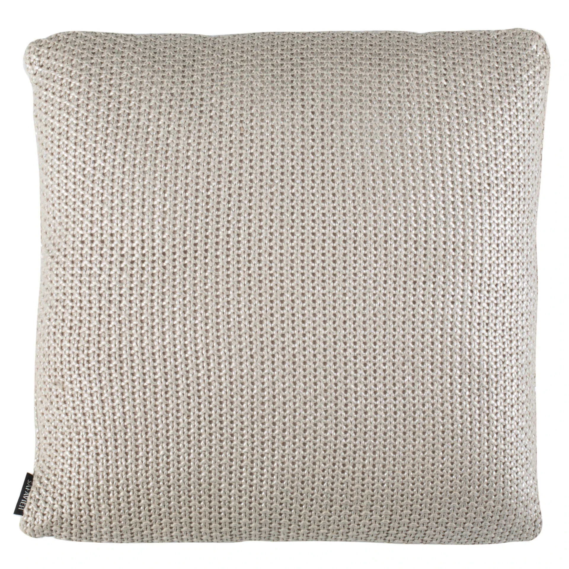 Tickled Grey Knit Pillow in Gray / Silver / Cotton