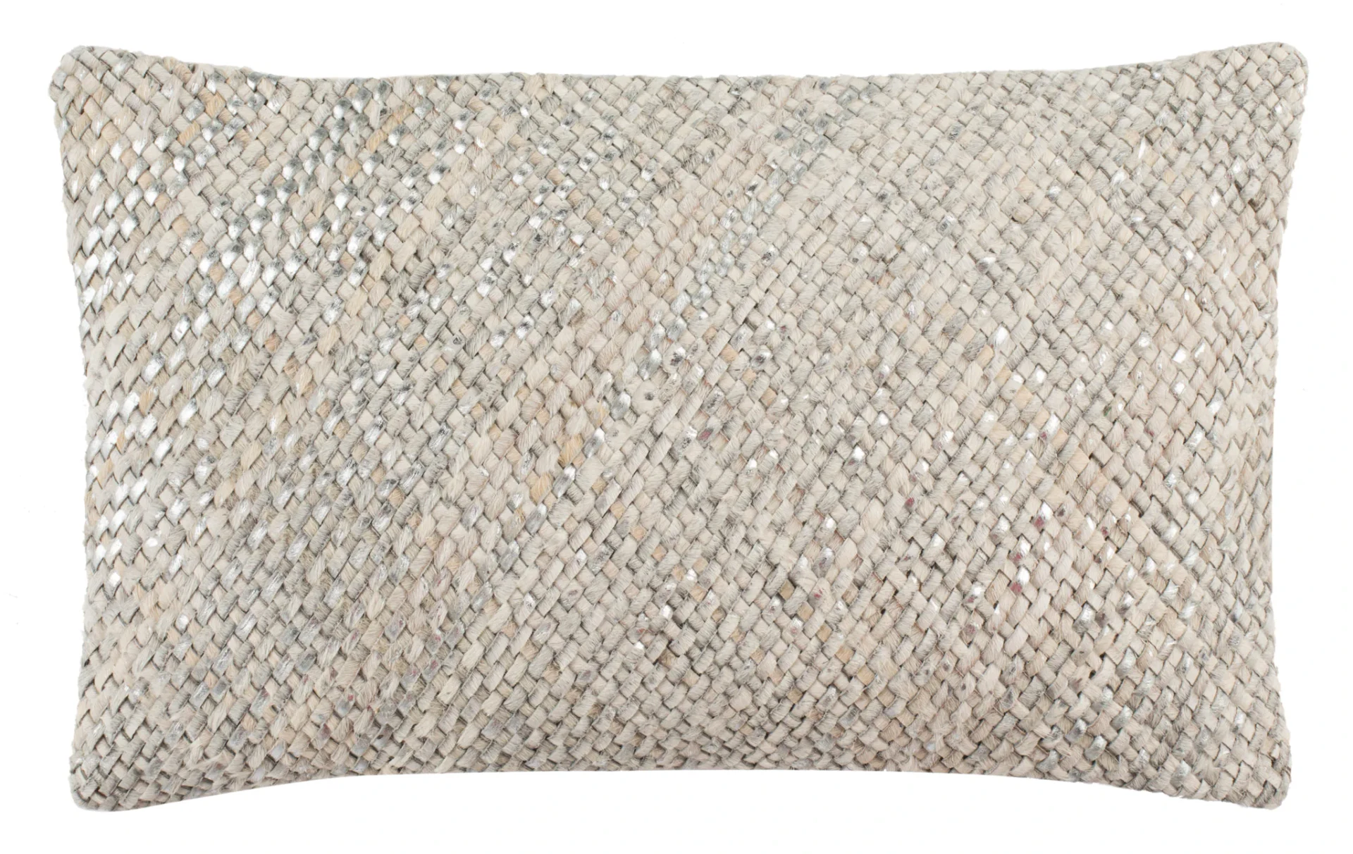 Shelby Cowhide Pillow in White