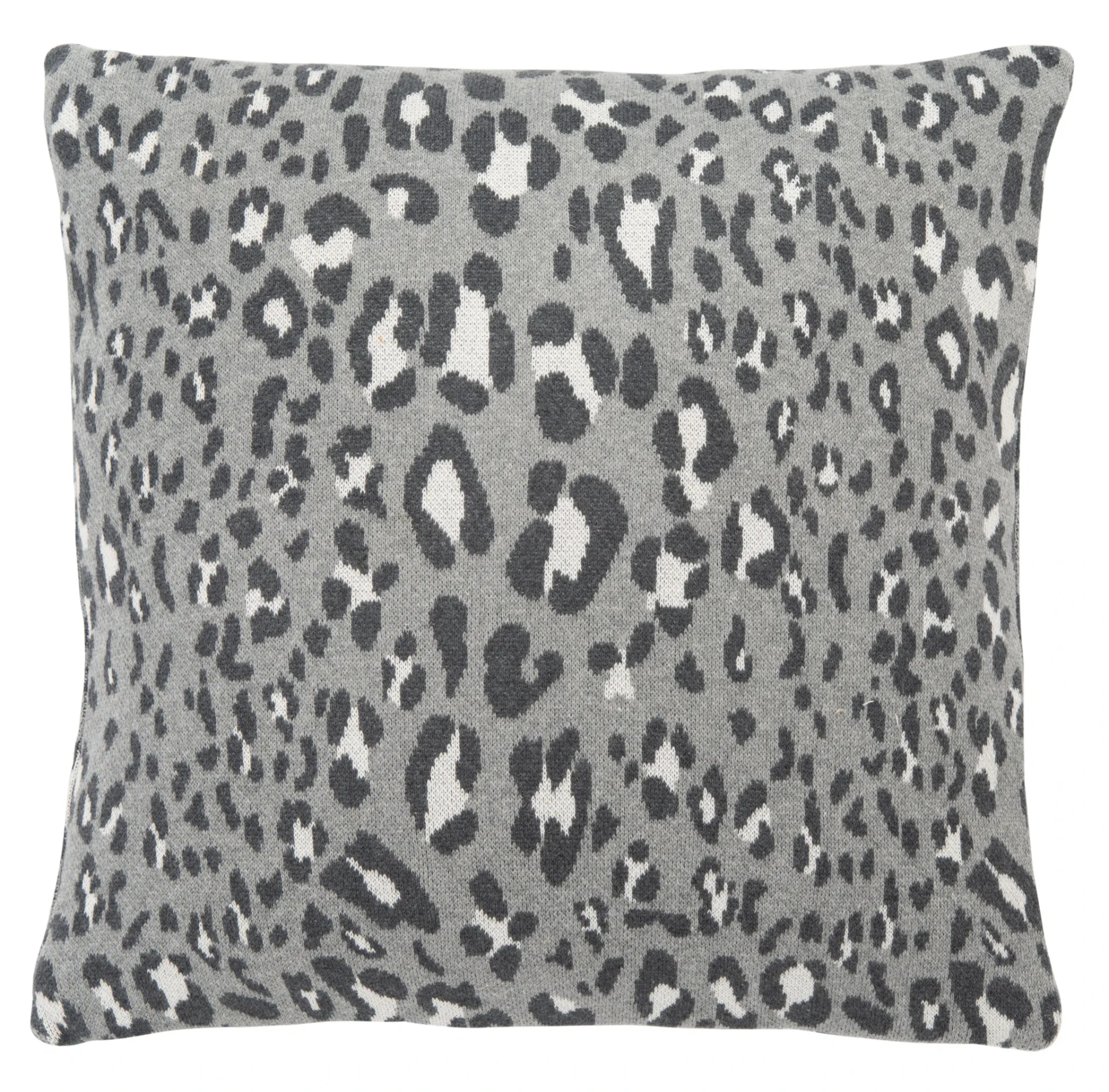 Kasya Leopard Pillow in Gray / Black