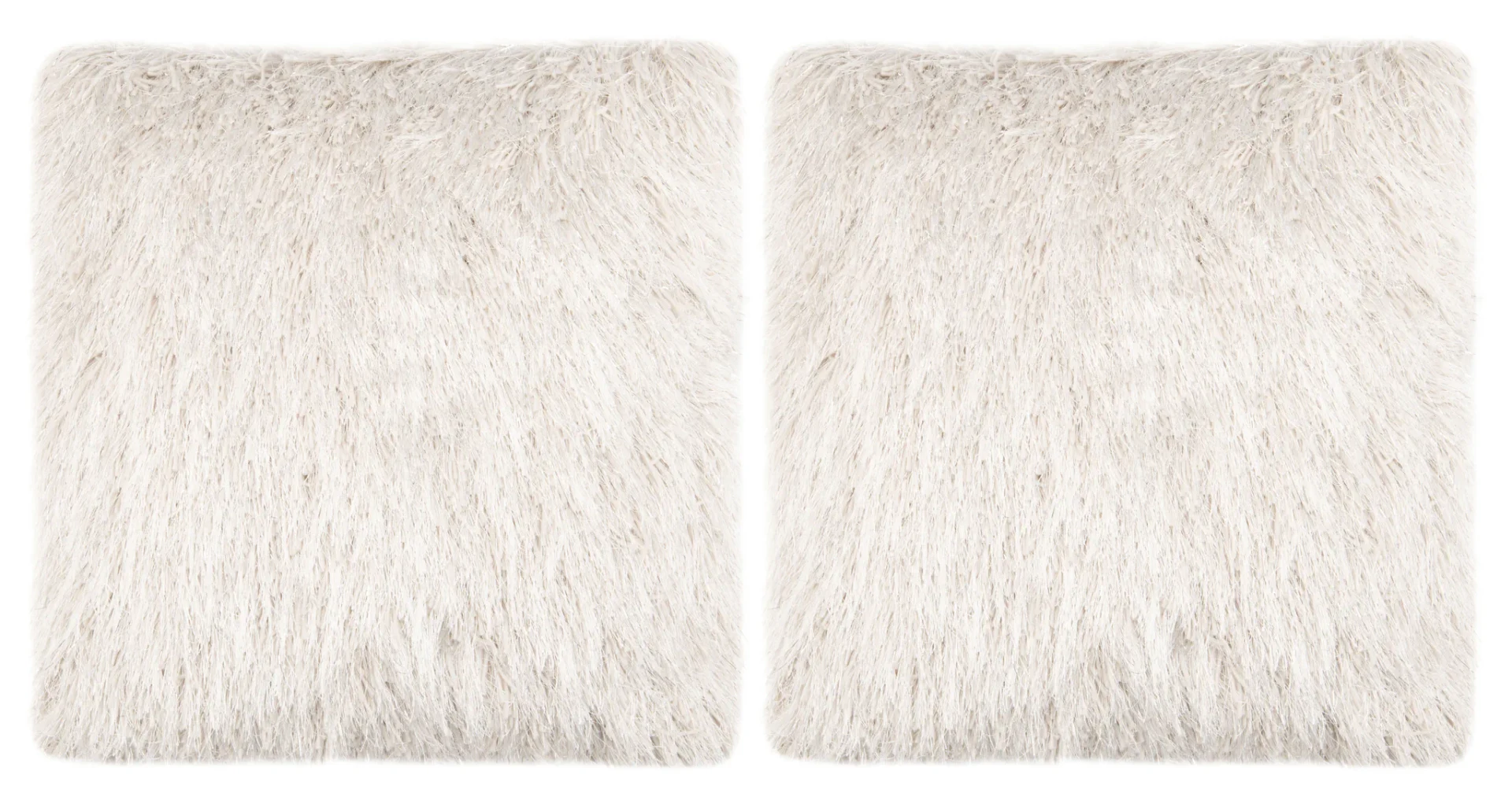 Shag Modish Metallic Pillow in Metallic Snow