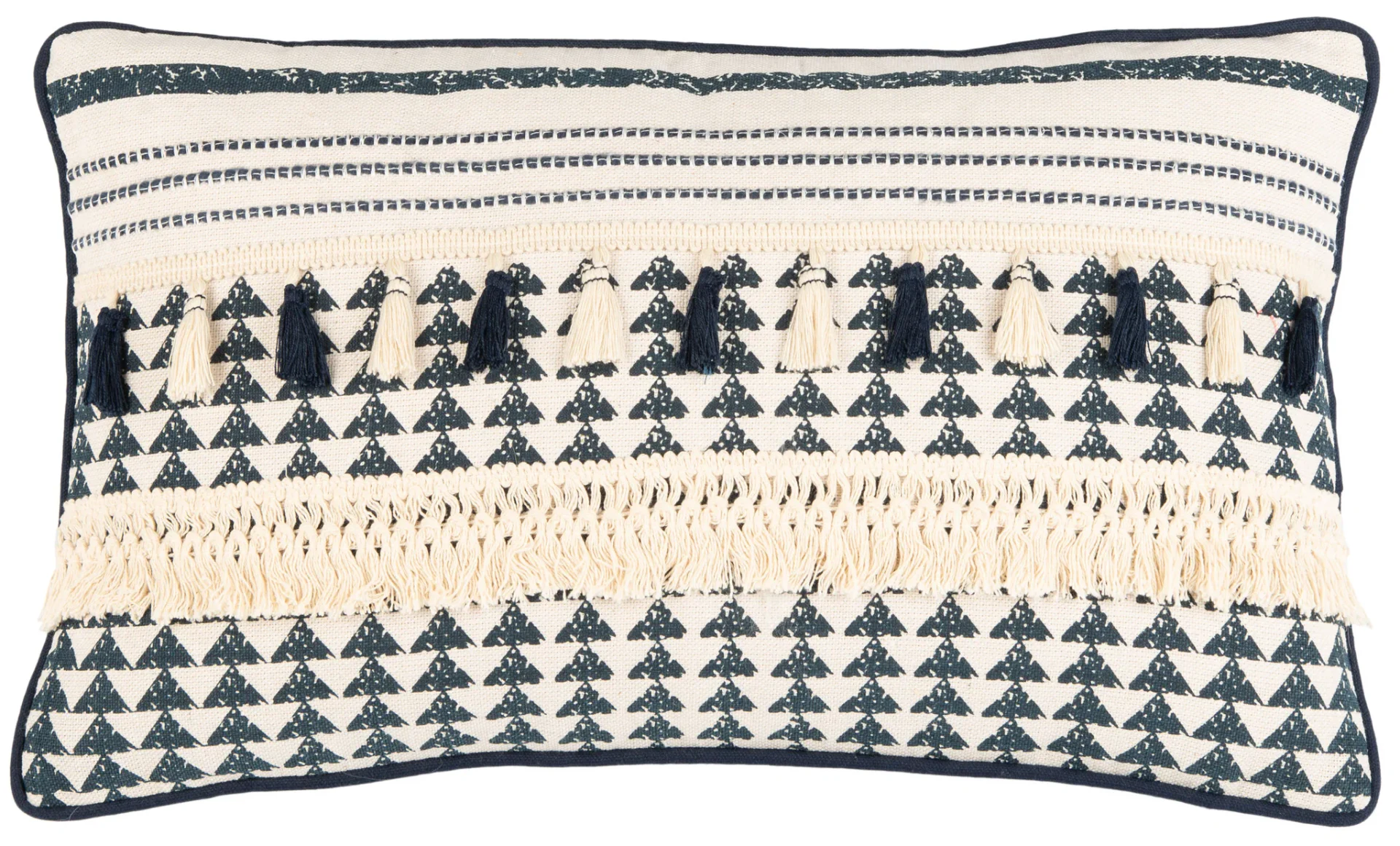 Enya Pillow in Cream / Navy