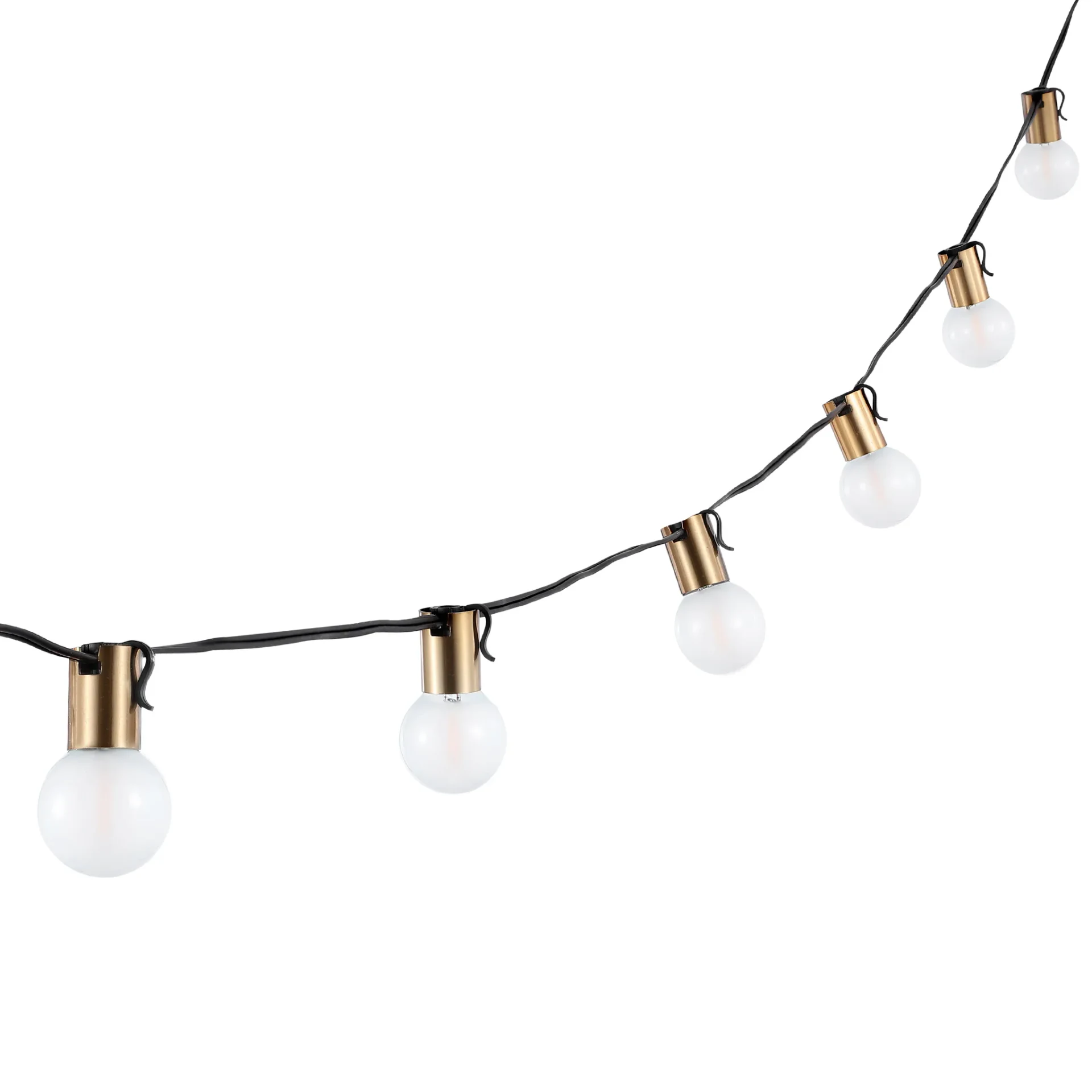 Farrynn Outdoor String Lights in Brass / Black