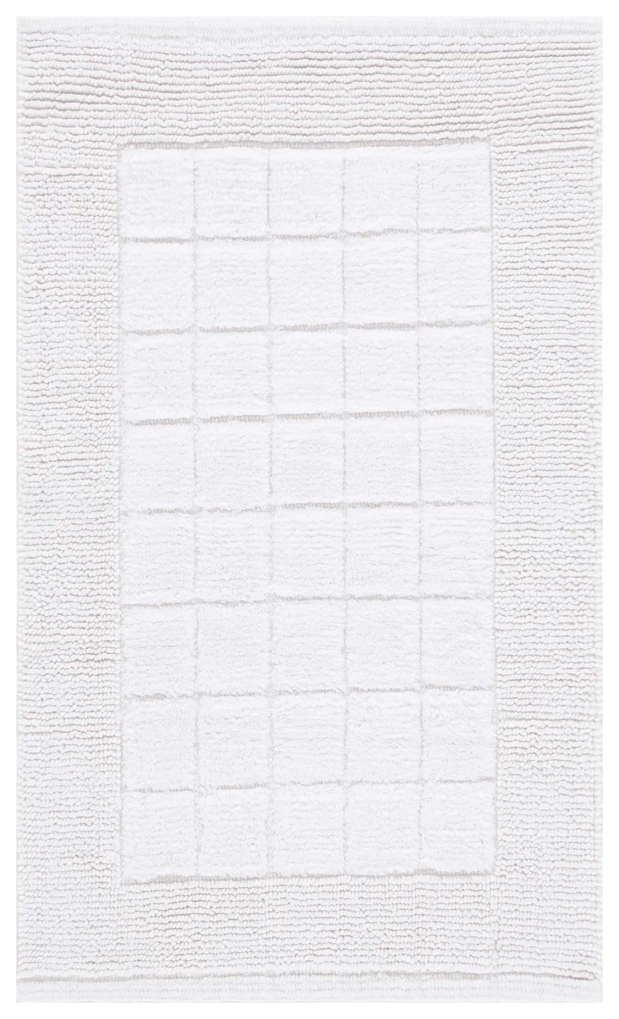 Bennett Border Grid Cotton Bathmat (Set of 2) in White