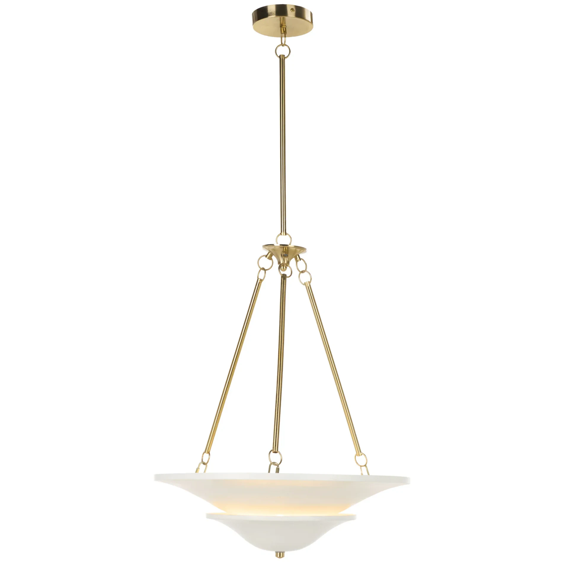 Roy Metal Pendant in White / Gold
