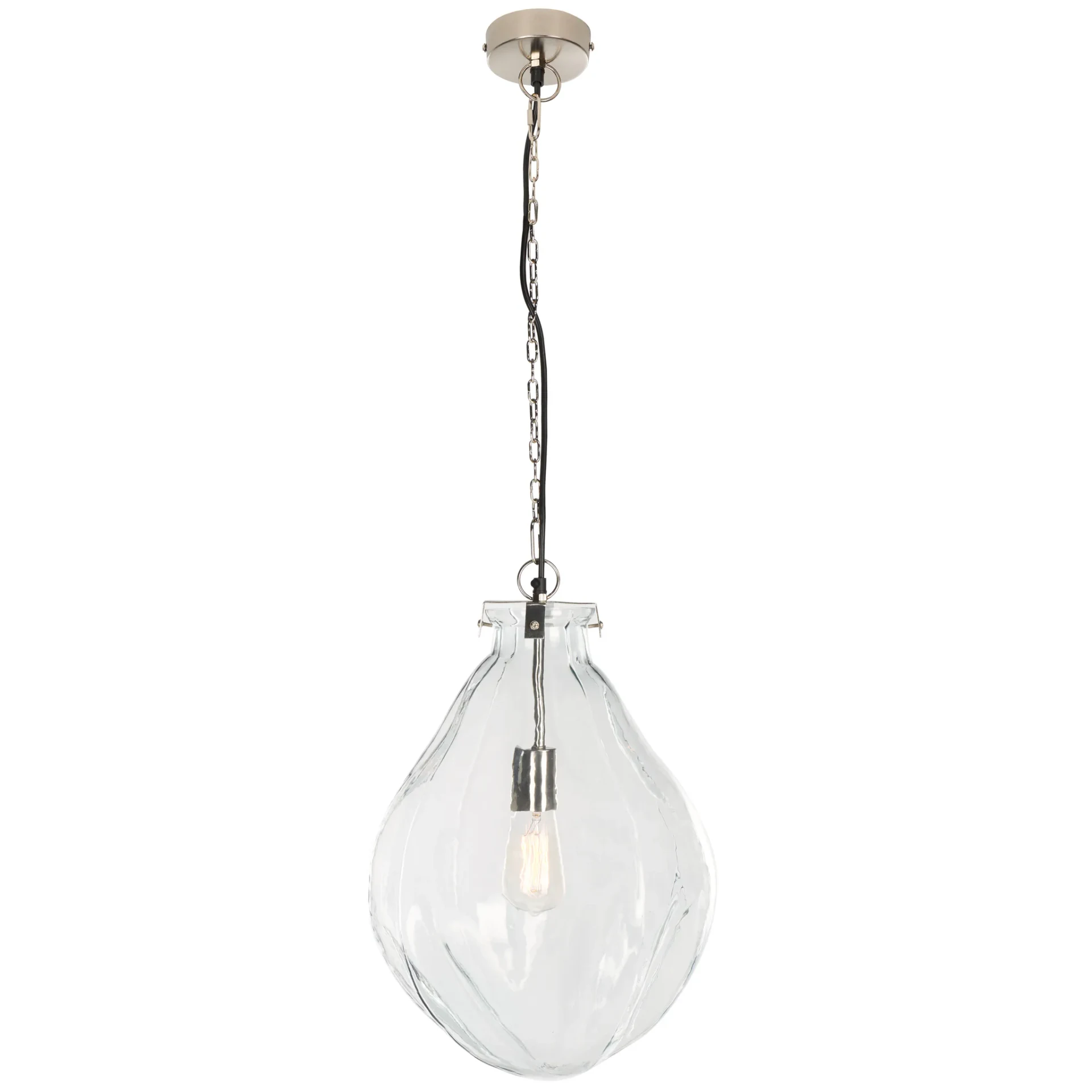 Kinney Pendant in Clear / Nickel