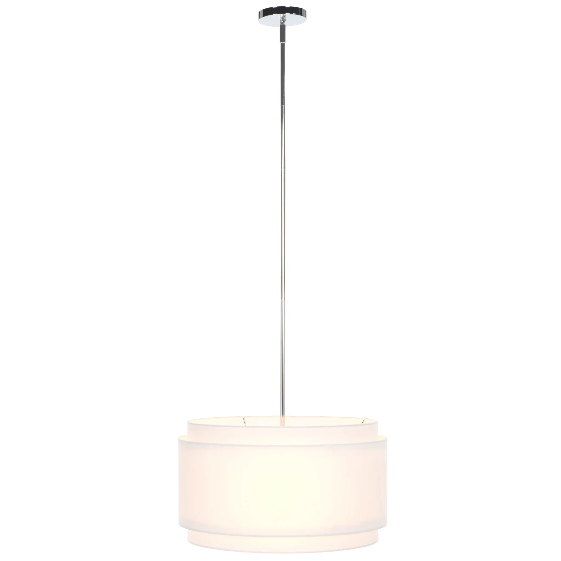 Piran Three-Light Pendant in Chrome / White