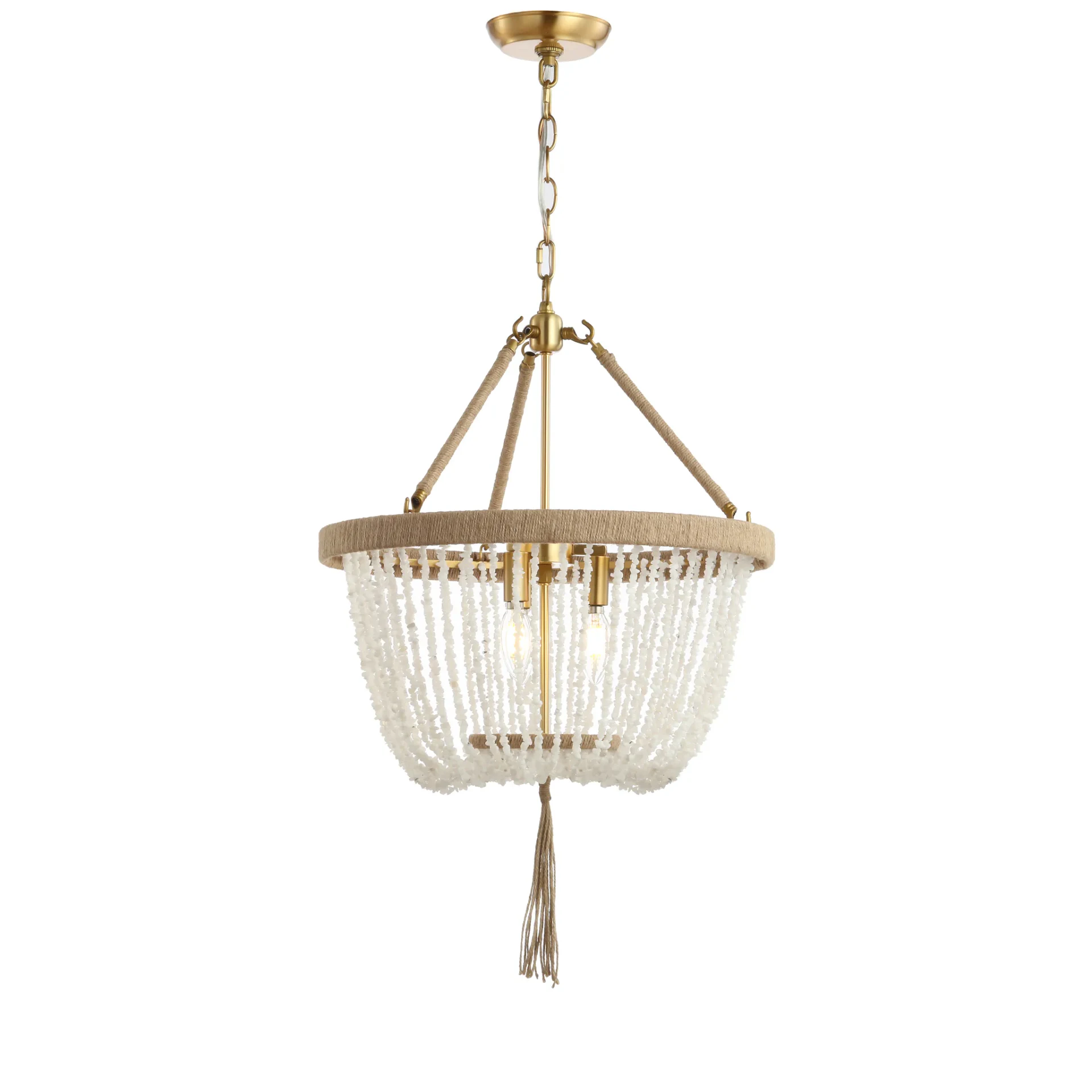 Cydney Three-Light Pendant in Brass Gold / White