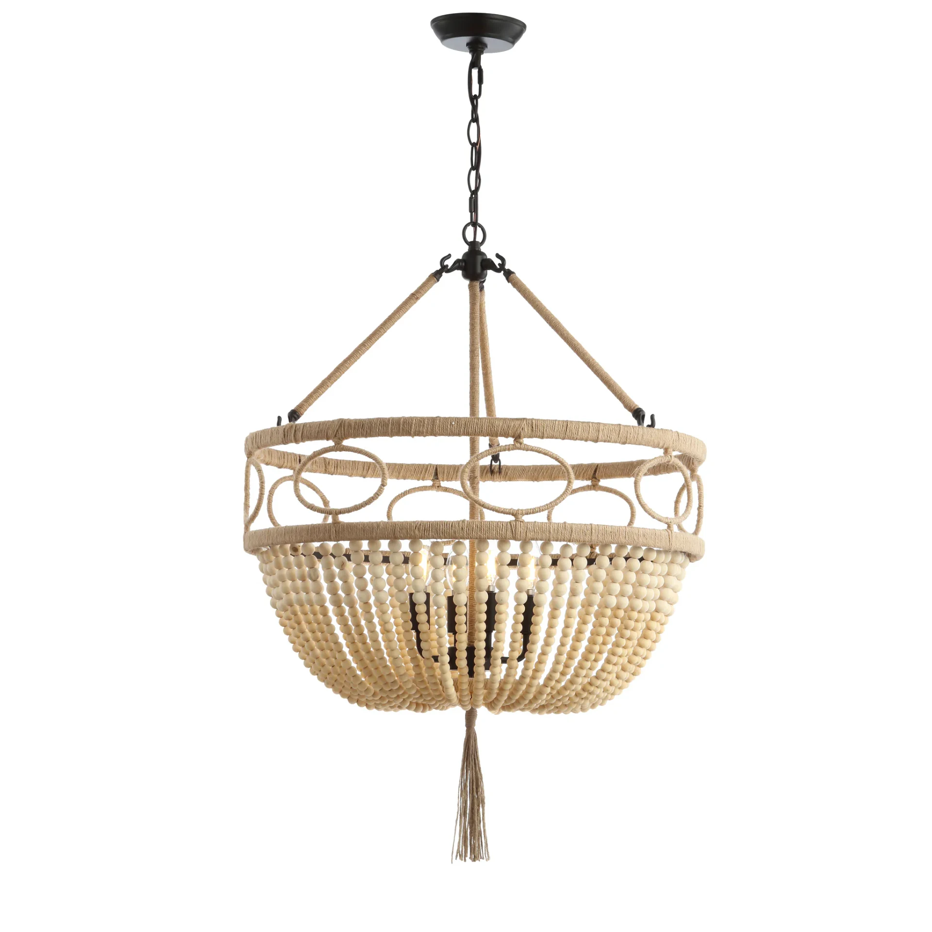 Whitley Four-Light Pendant in Natural / Bronze