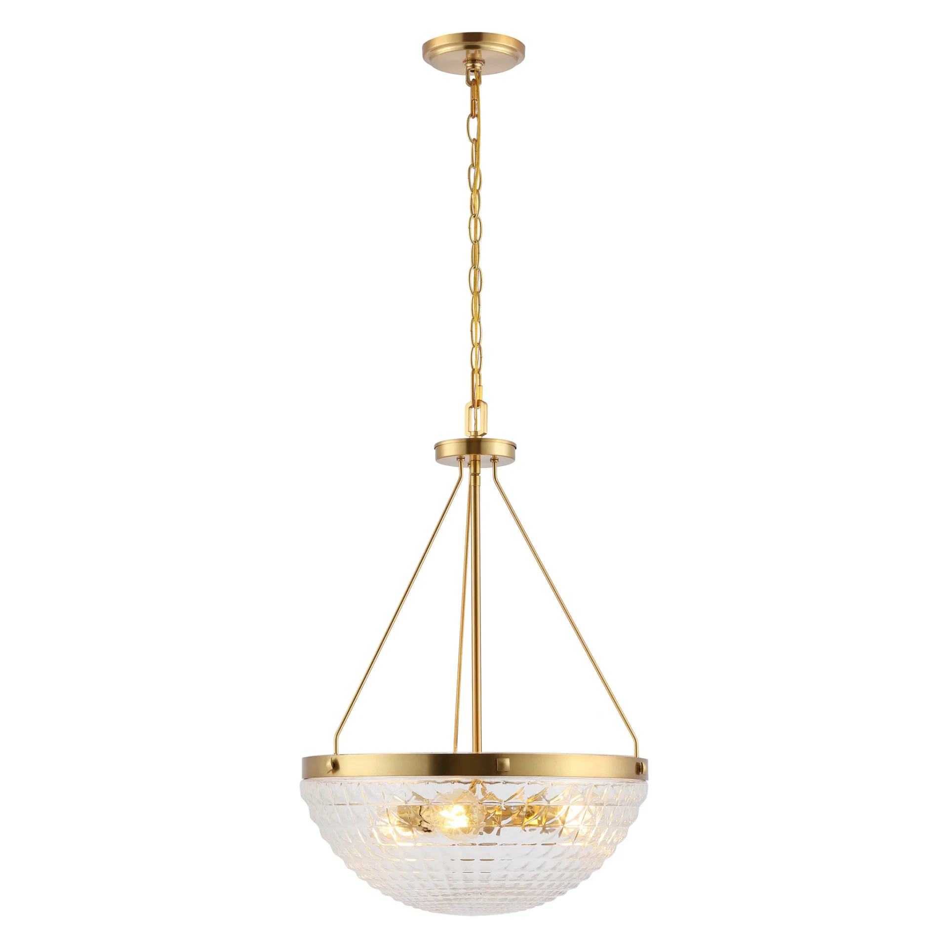Thorin Three-Light Pendant in Brass