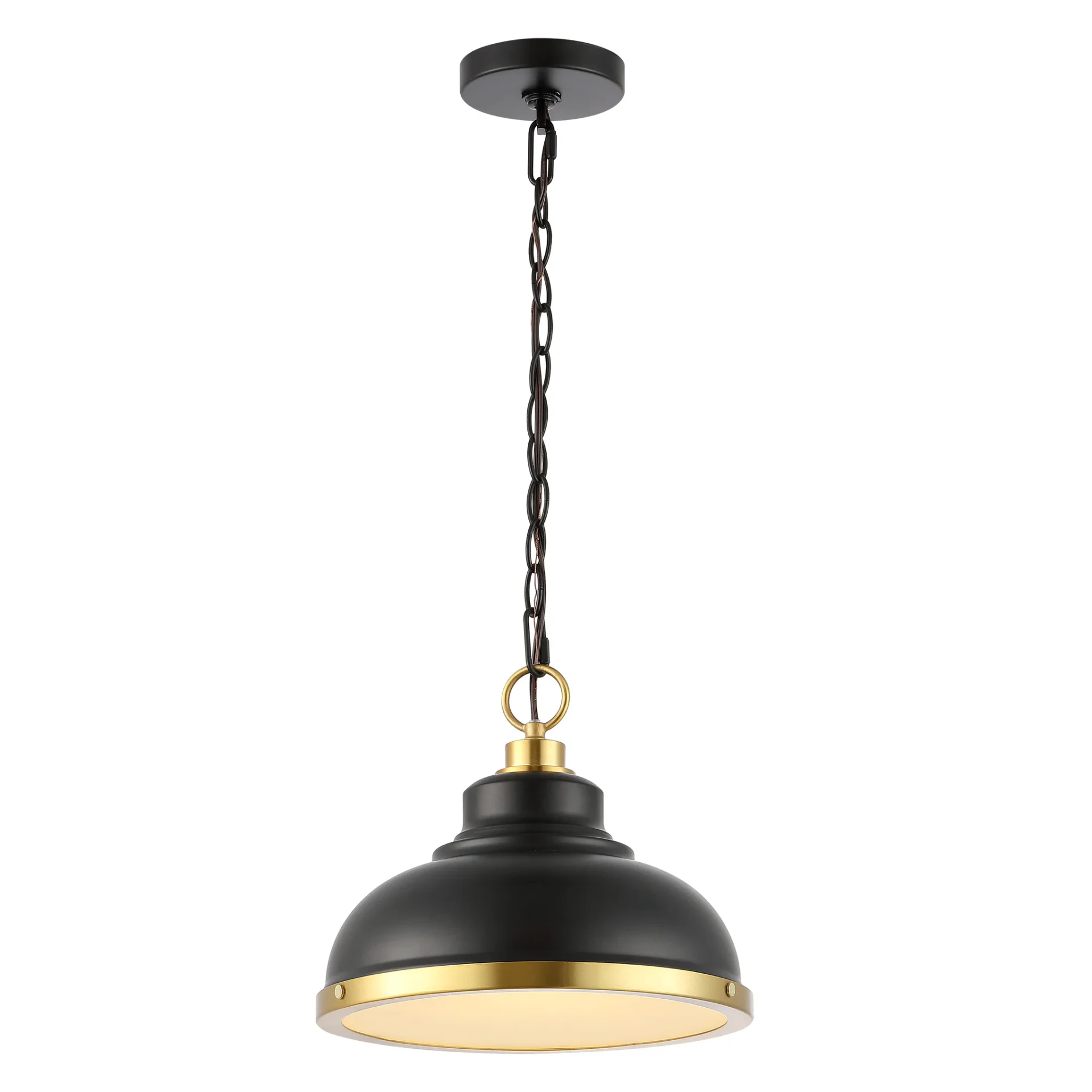 Bastion Pendant in Black / Brass