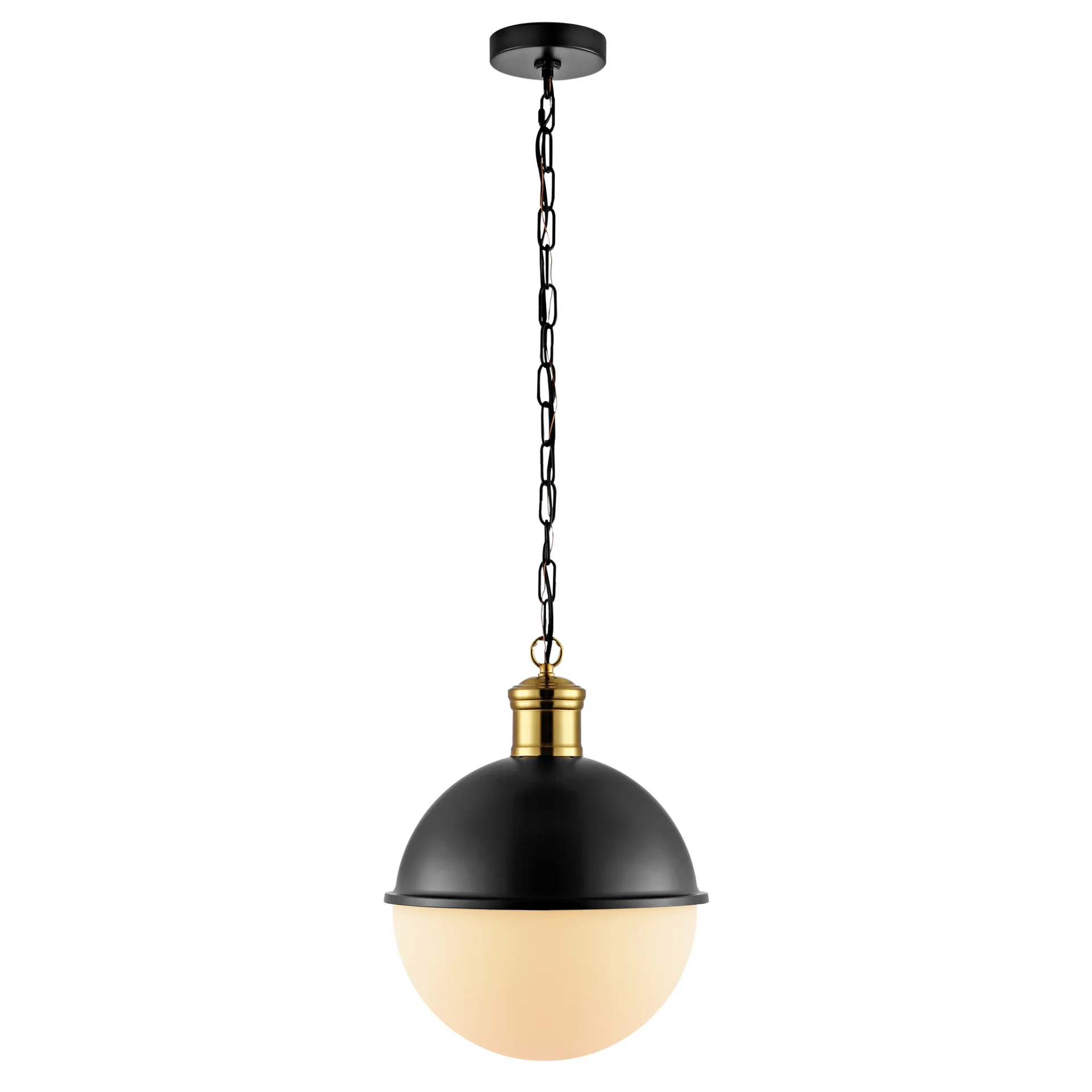 Daylily Pendant in Black / Brass