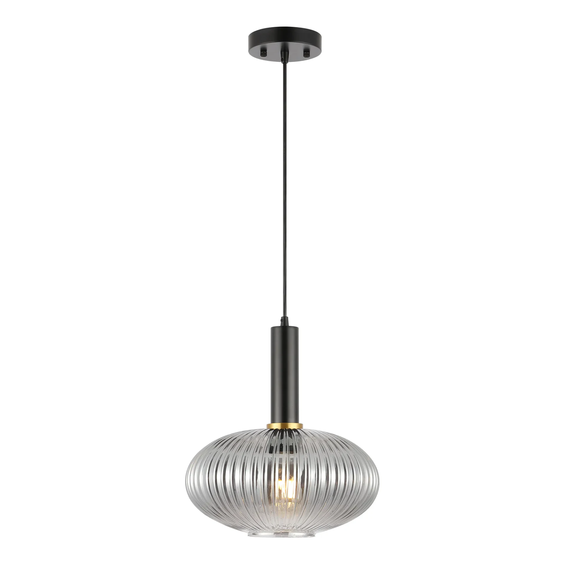 Zeon Pendant in Smoke Gray / Black