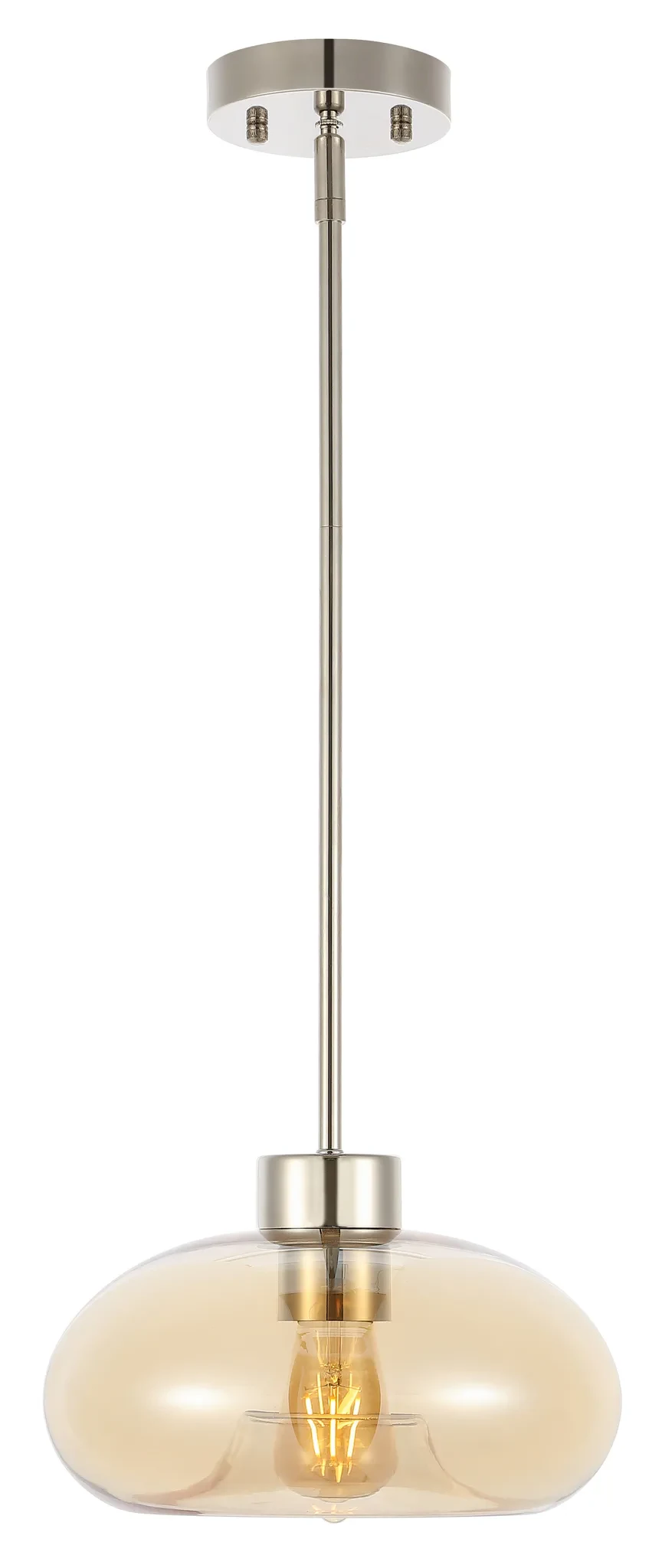 Jorie Pendant in Amber / Nickel