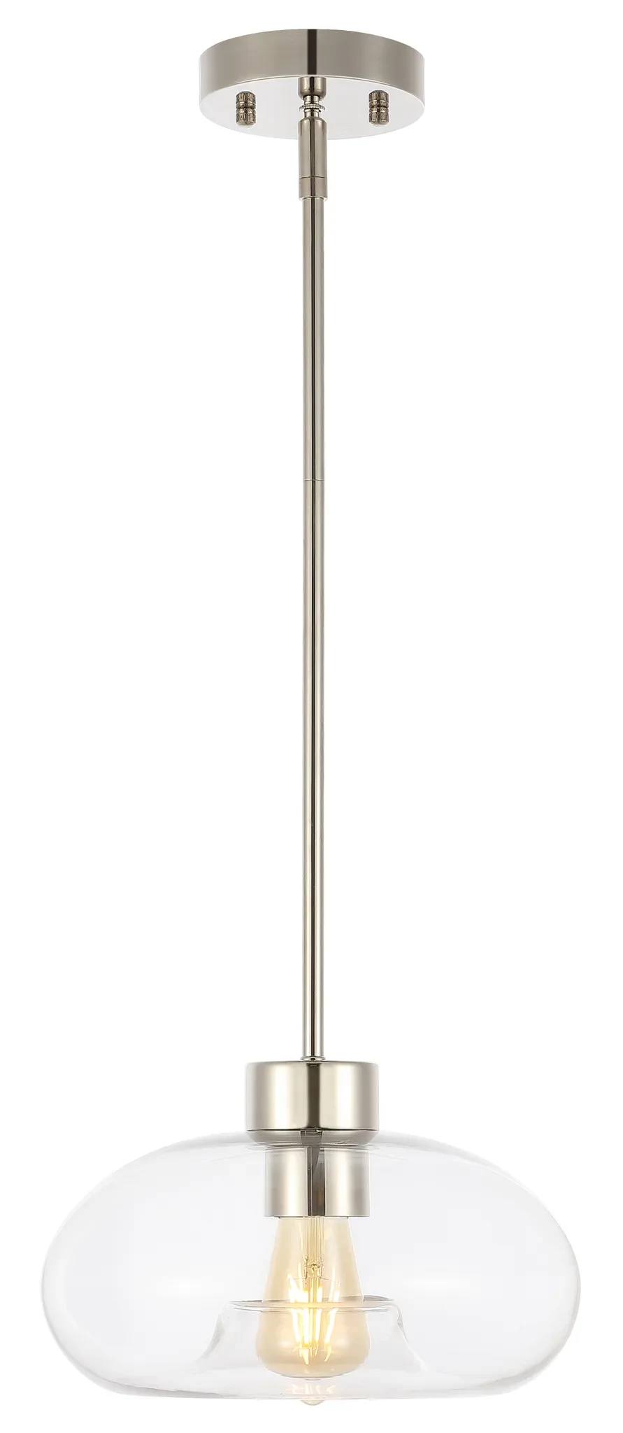 Wessley Pendant in Clear / Nickel