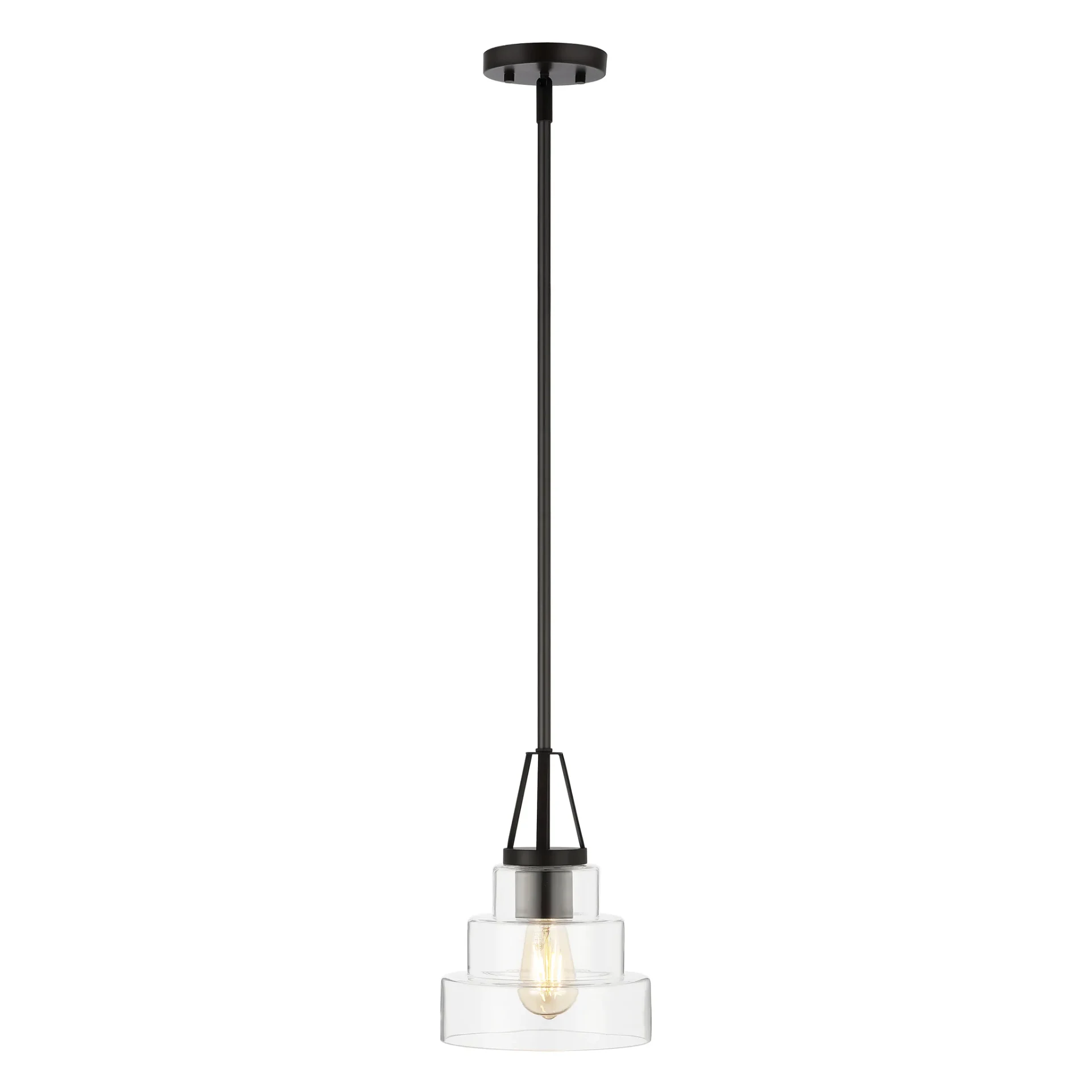 Raylen Pendant in Clear / Oil Rub Bronze