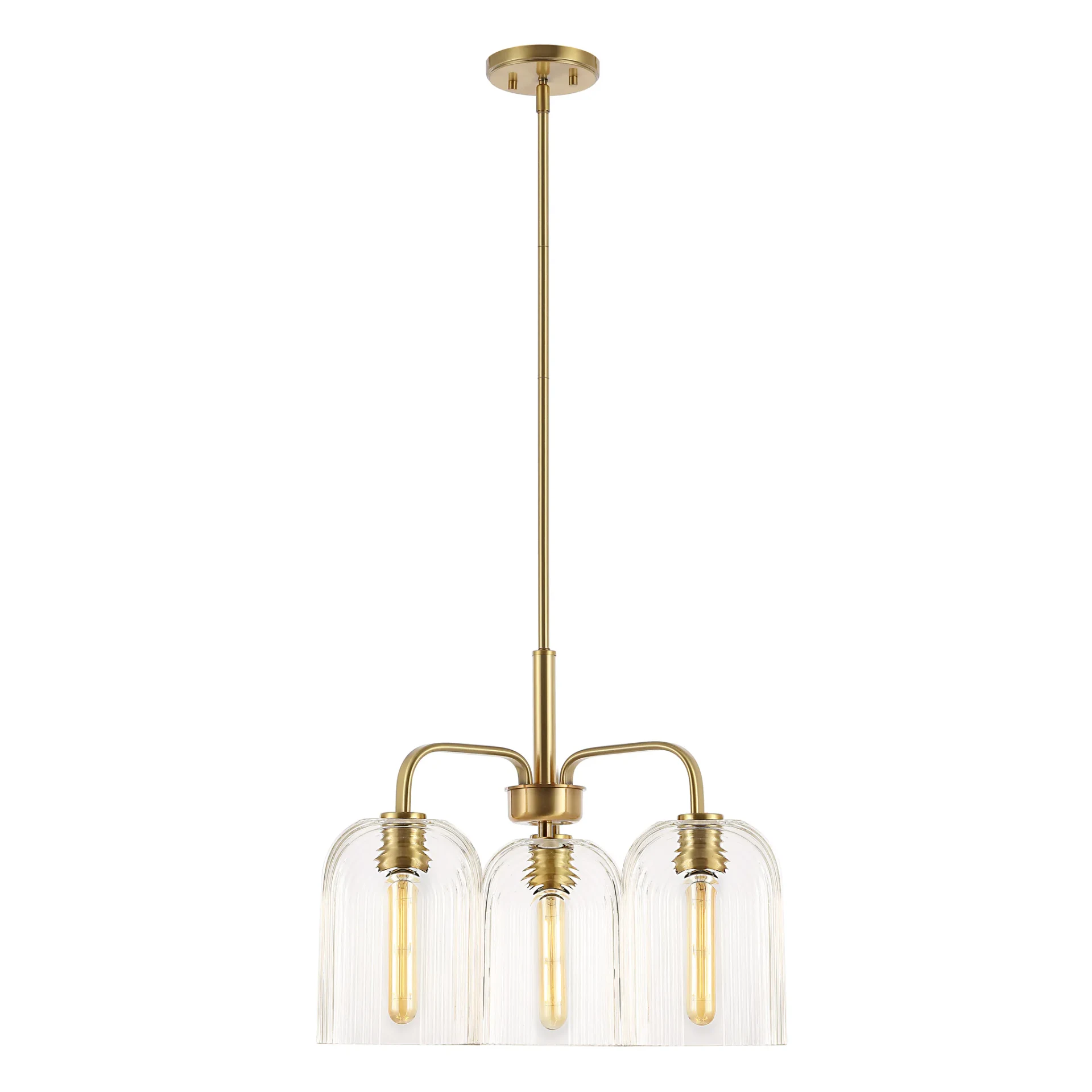 Romeyn Three-Light Pendant in Brass