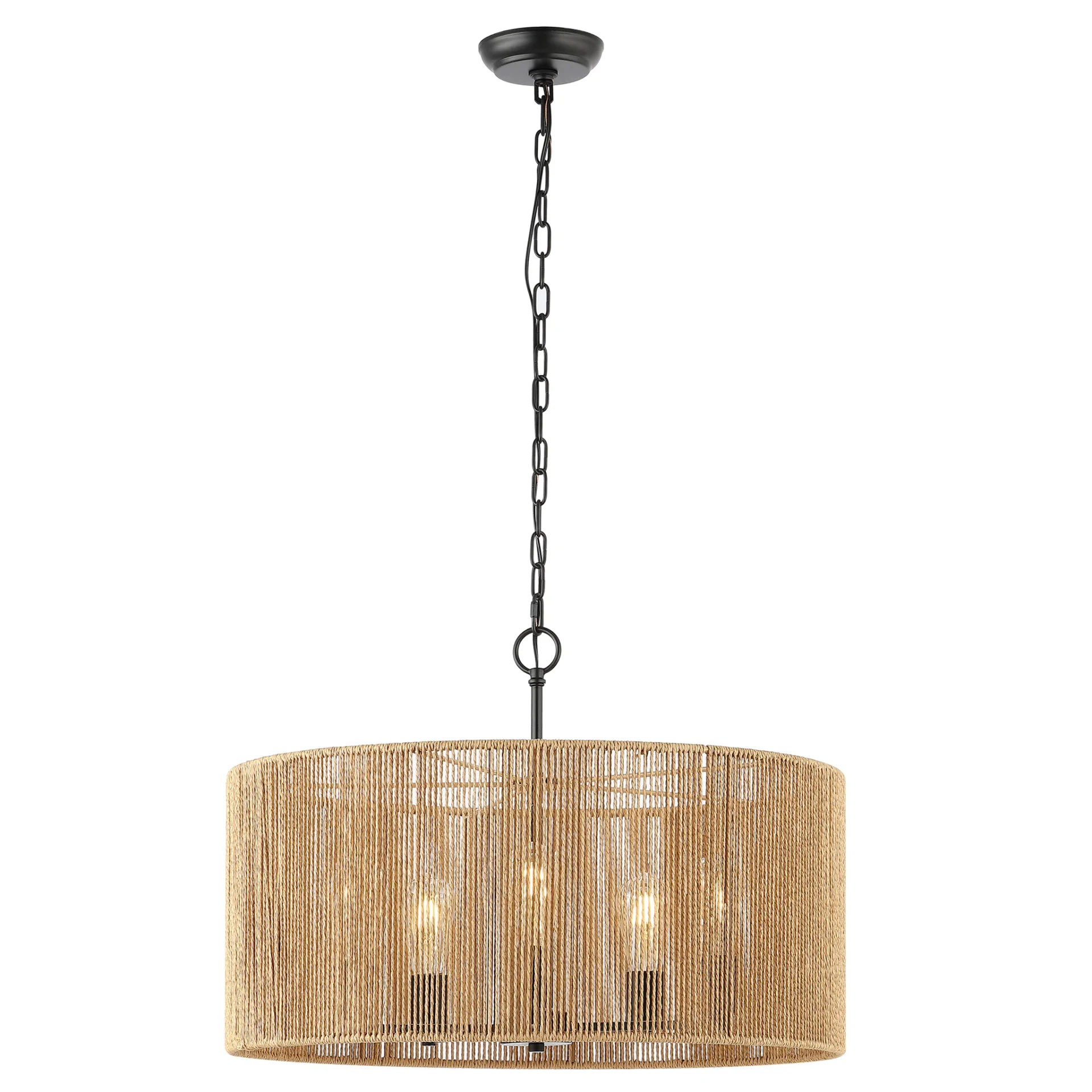 Rylumi Five-Light Pendant in Natural / Black