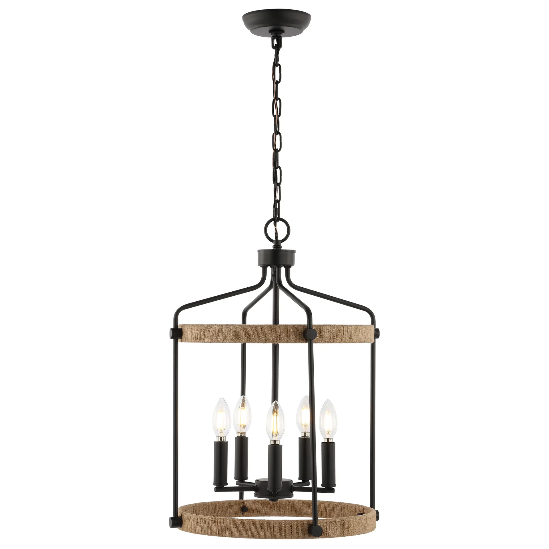Dwyer Five-Light Pendant in Black / Brown