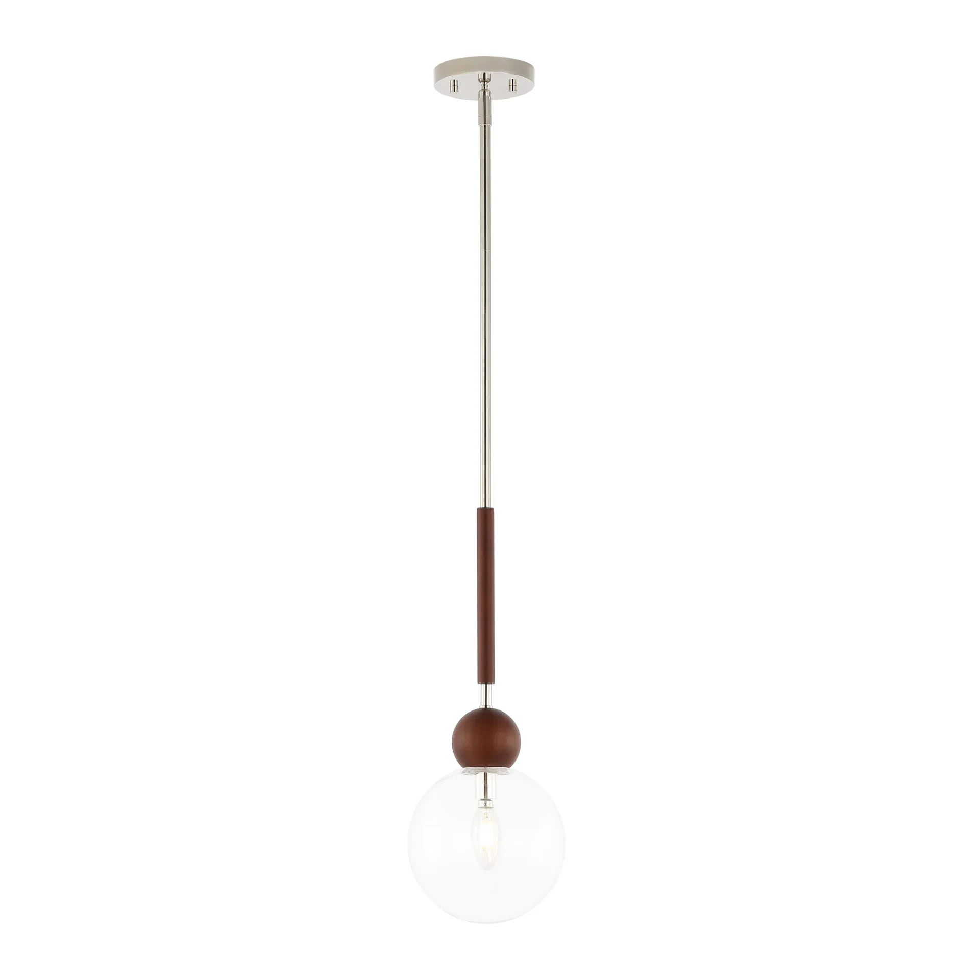 Roxora Pendant in Dark Walnut / Nickel
