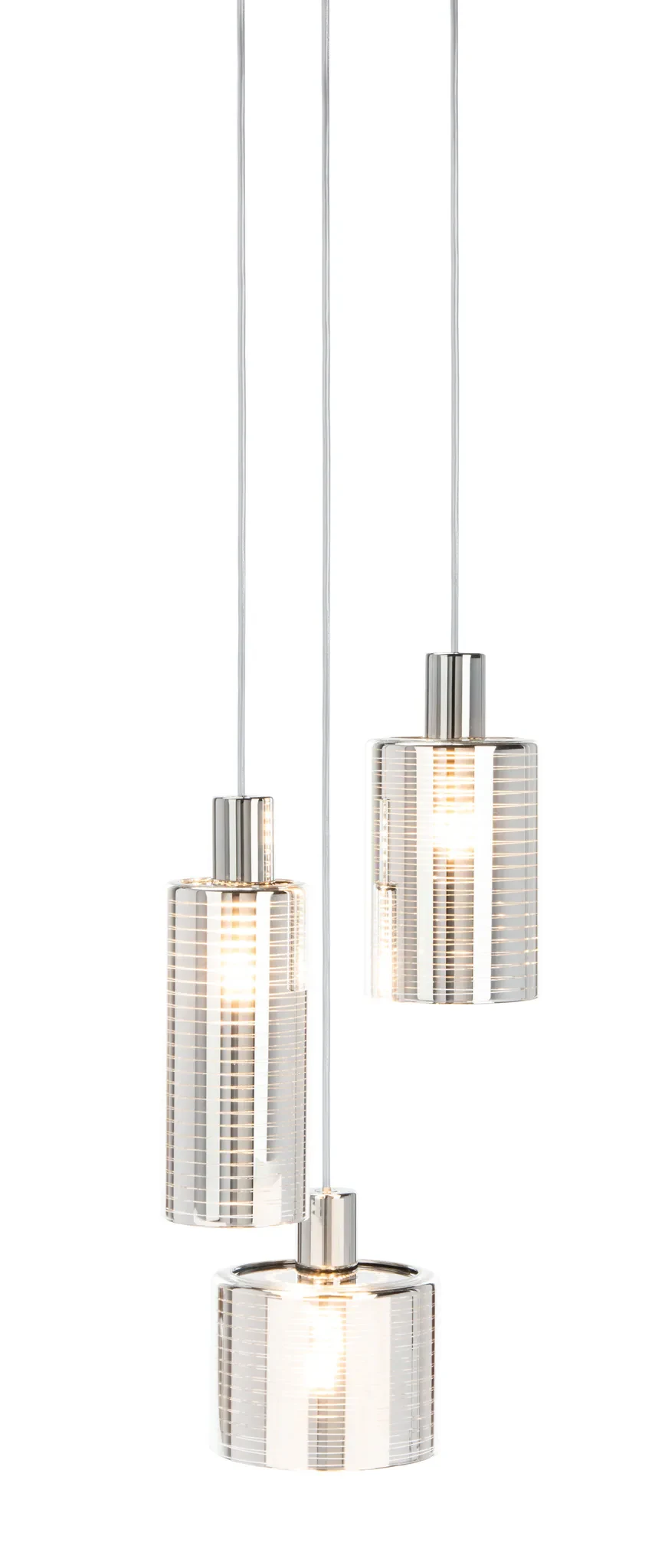 Ranlon Three-Light Pendant in Gray / Light Gray