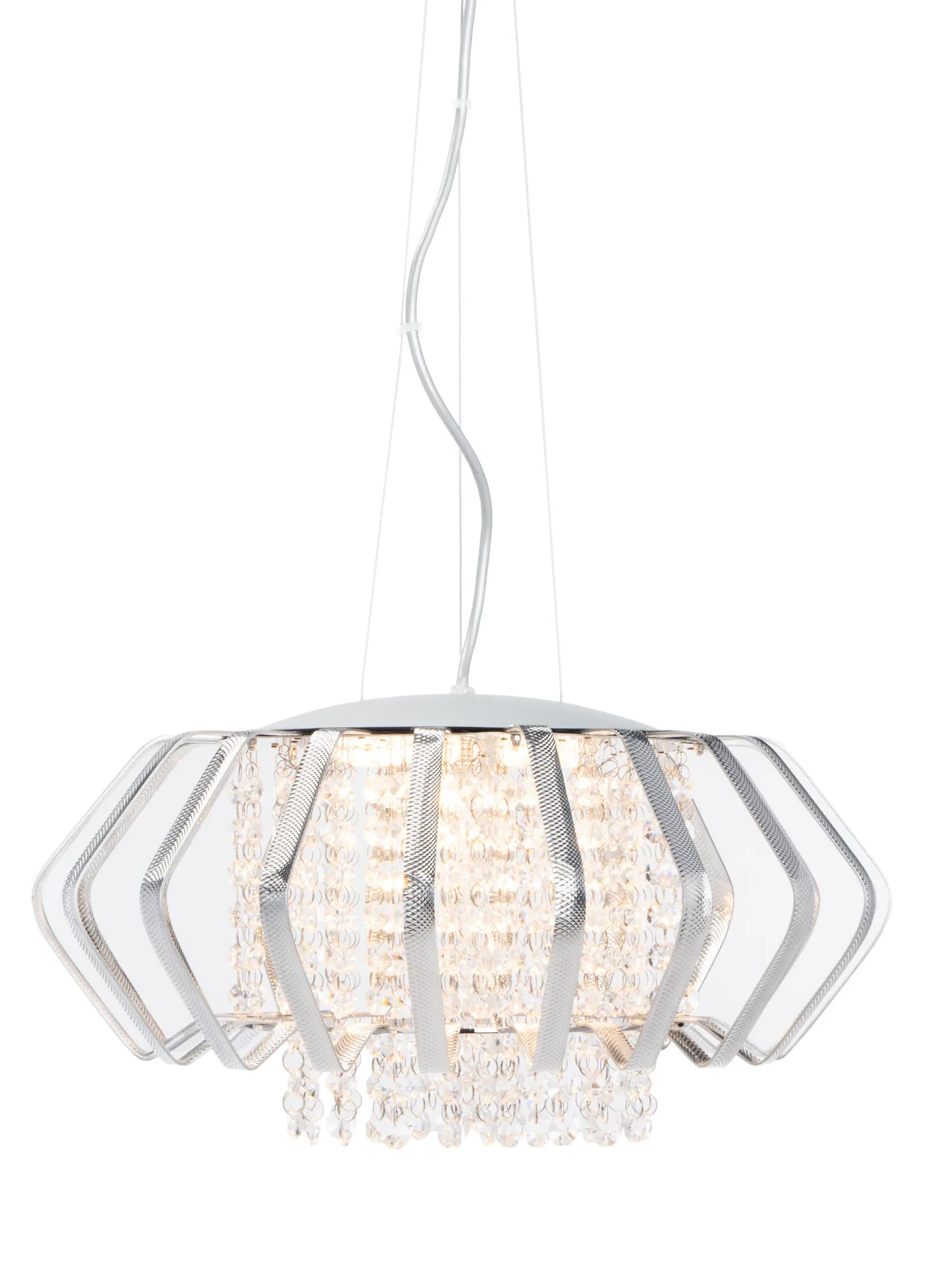 Fania Five-Light Pendant in Blue Crackle