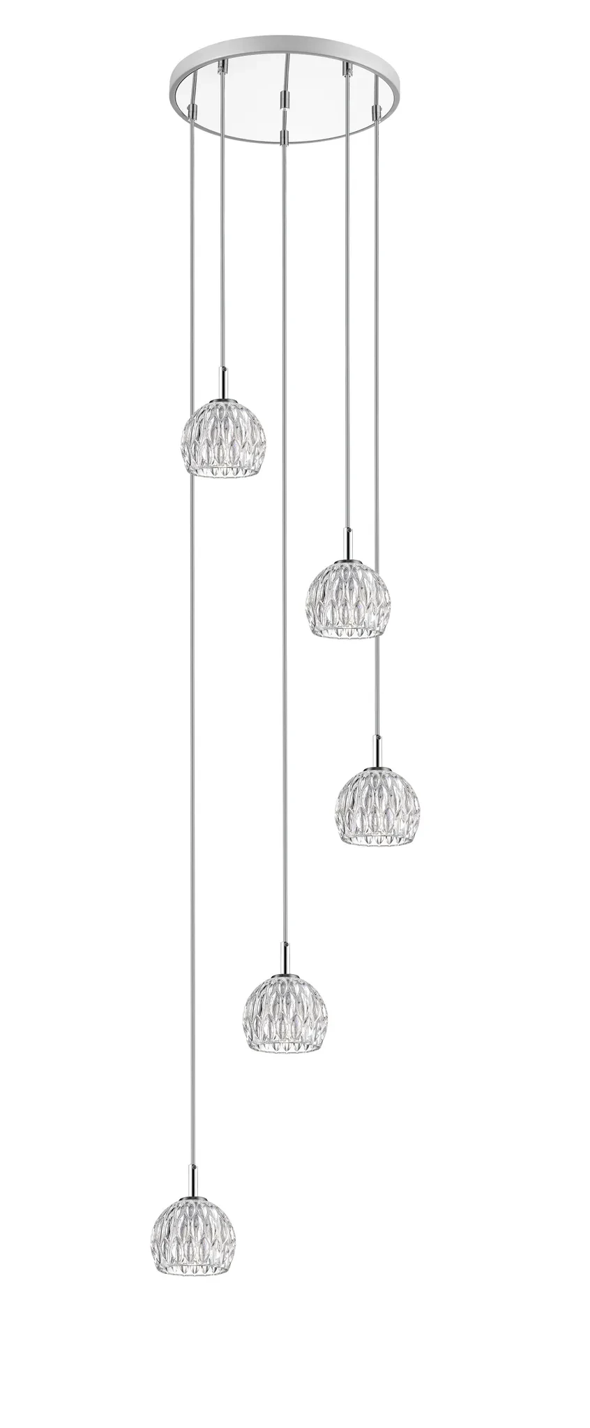 Daine Five-Light Pendant in Chrome