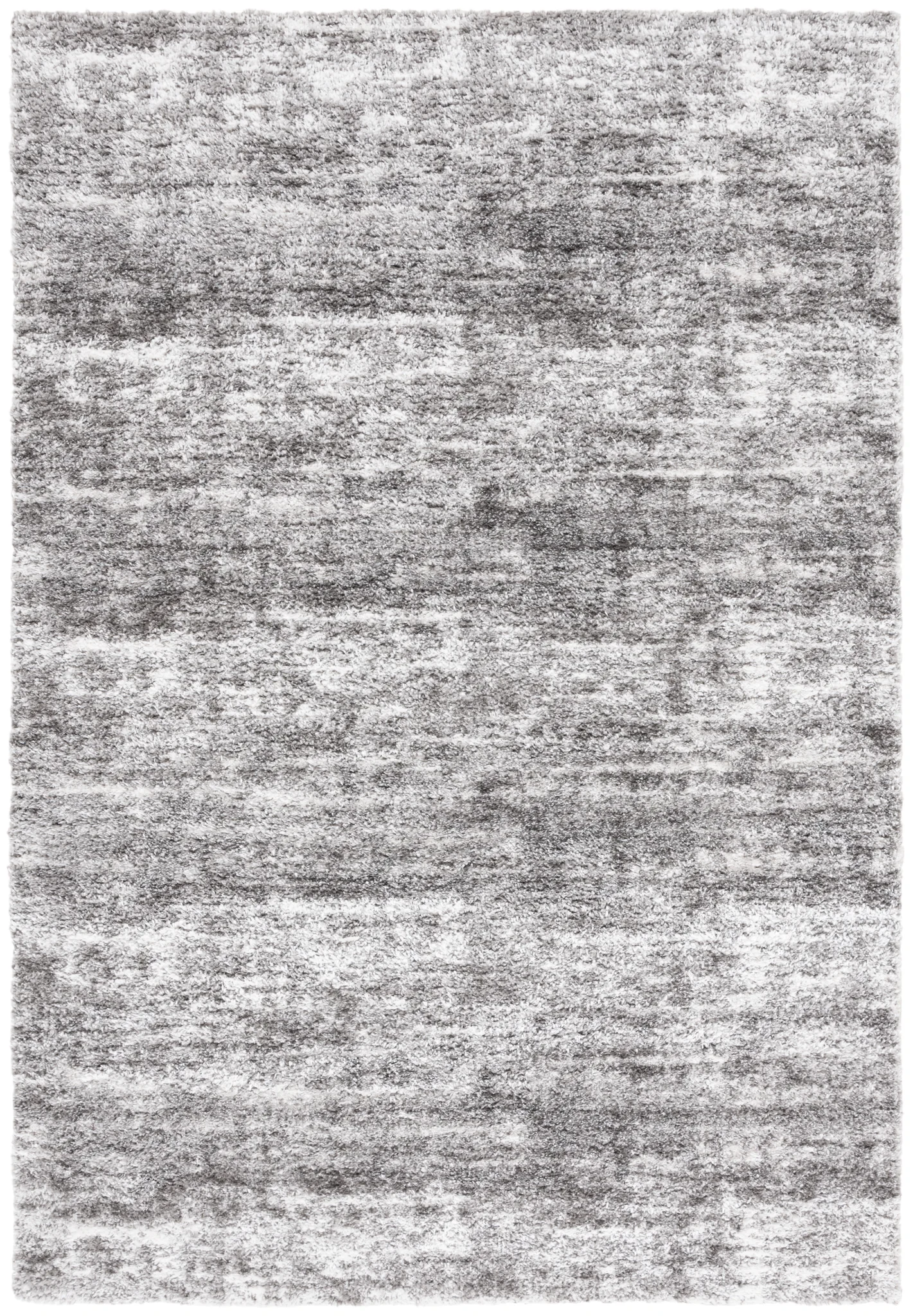 Penelope Striated Shag Rug in Gray / Ivory