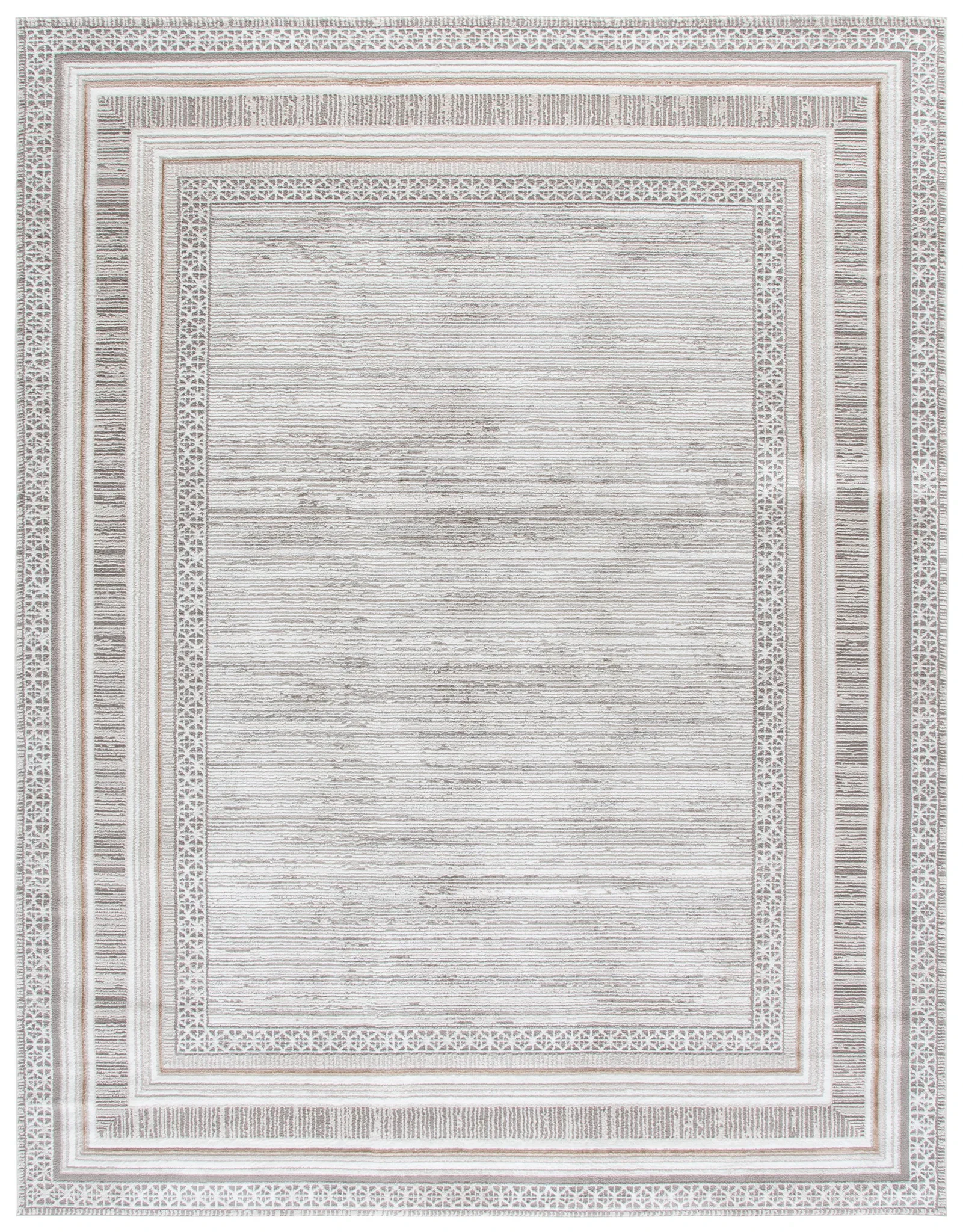 Parker Multi-Border Rug in Taupe / Gray Gold