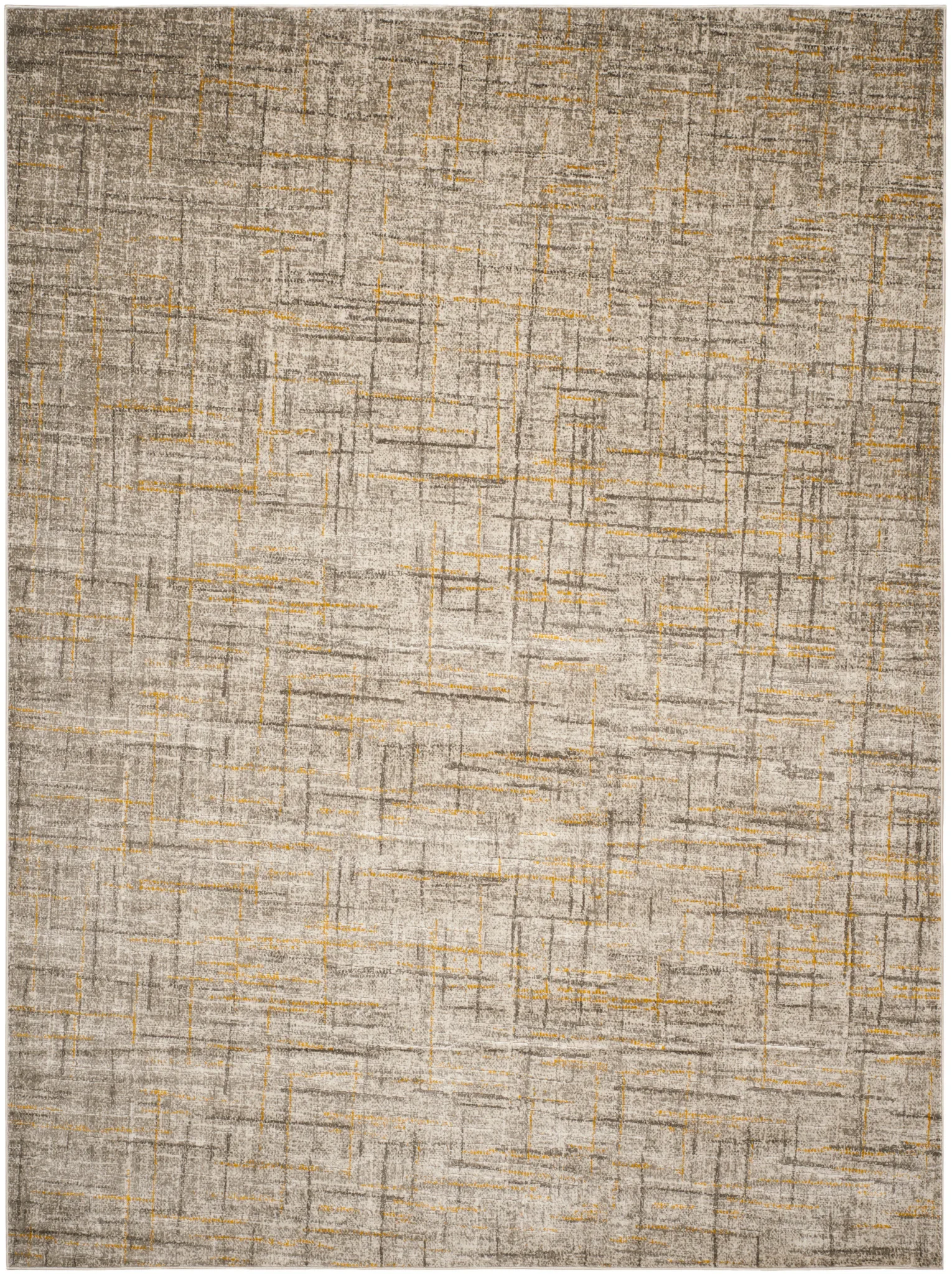 Porcello Abstract Crosshatch Rug in Gray / Dark Gray