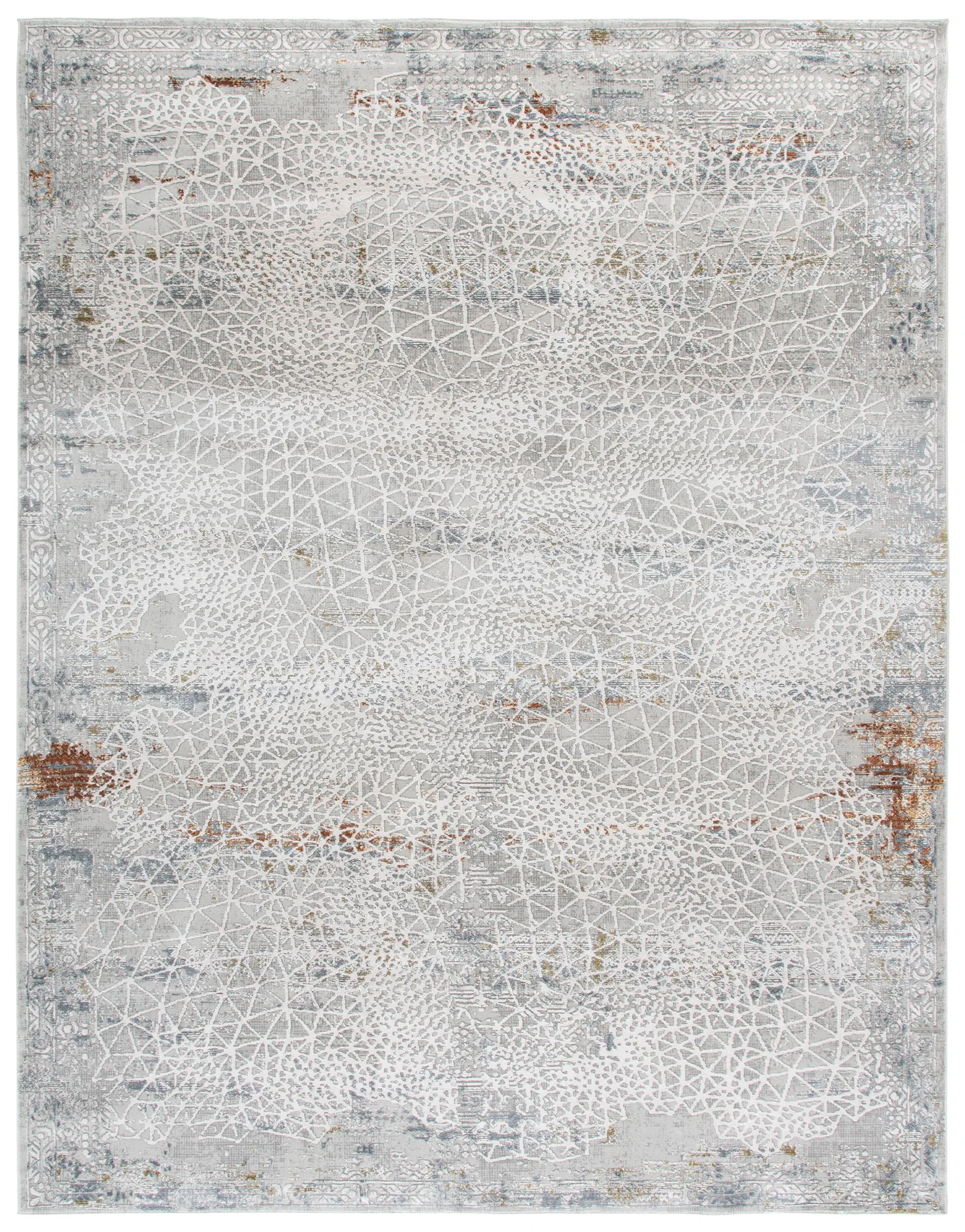 Princeton Abstract Bordered Rug in Light Beige