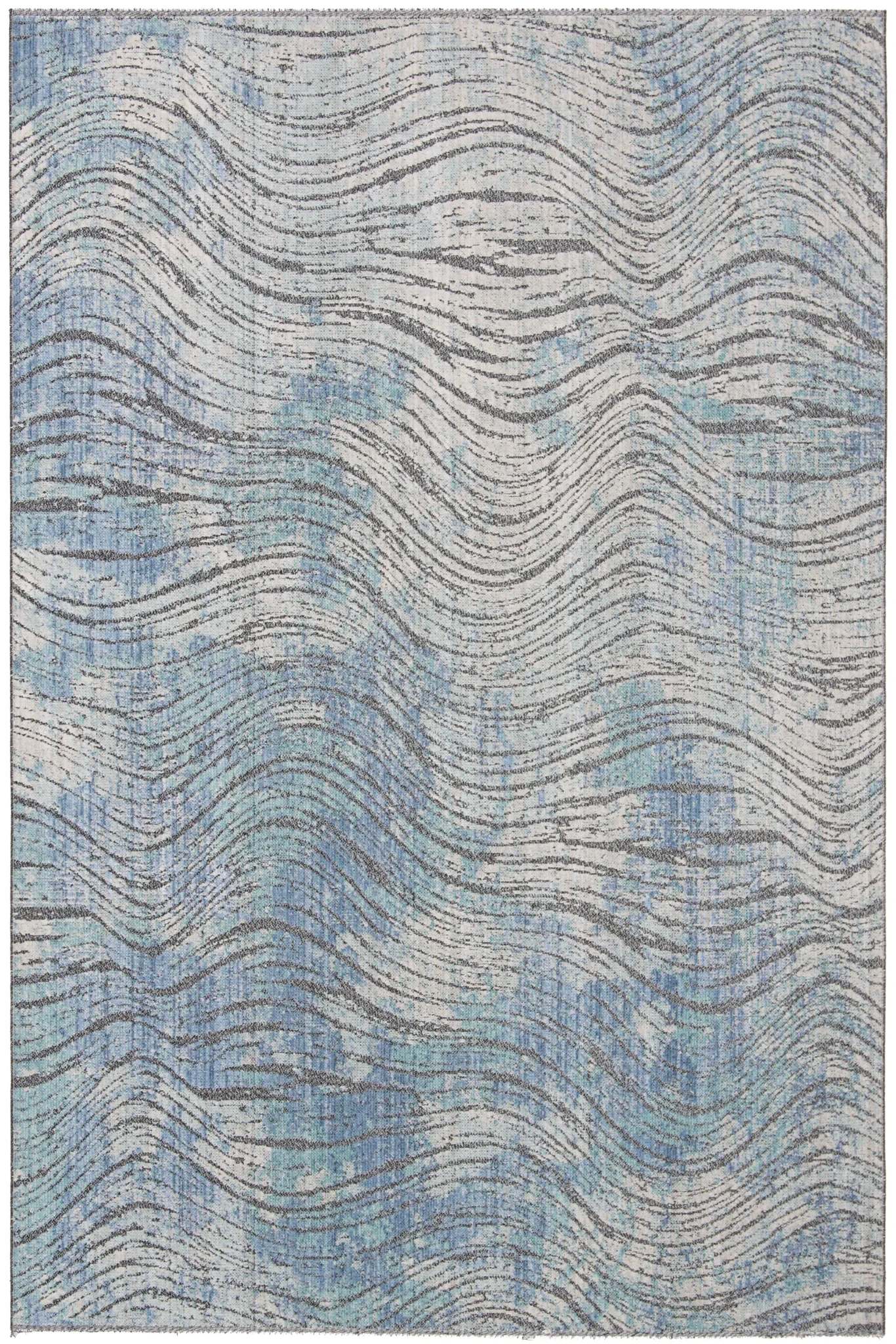 Provance Ripple Rug in Cream / Aqua