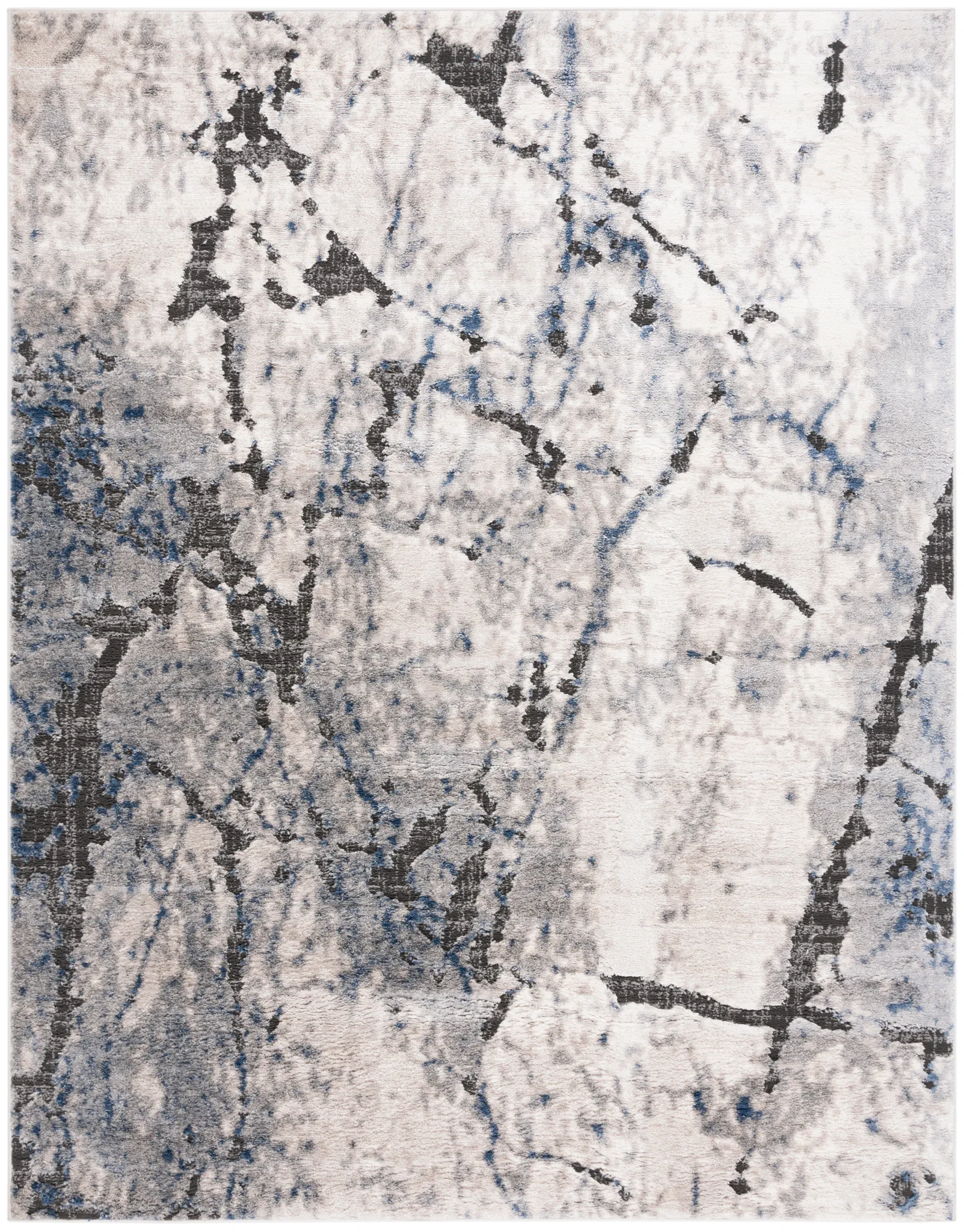 Petra Marble Rug in Ivory / Light Gray