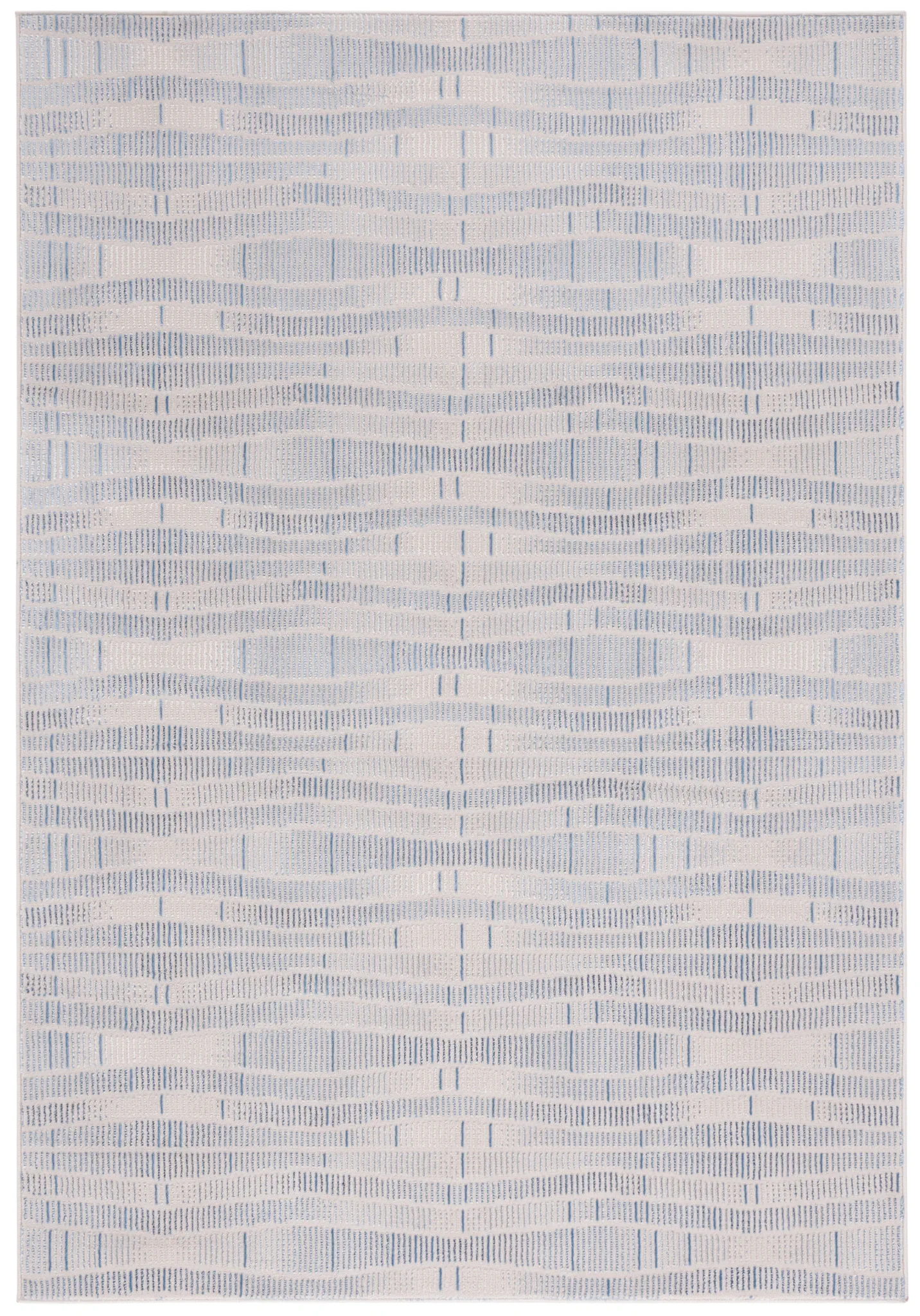 Prestige Dashed Wave Rug in Beige / Blue