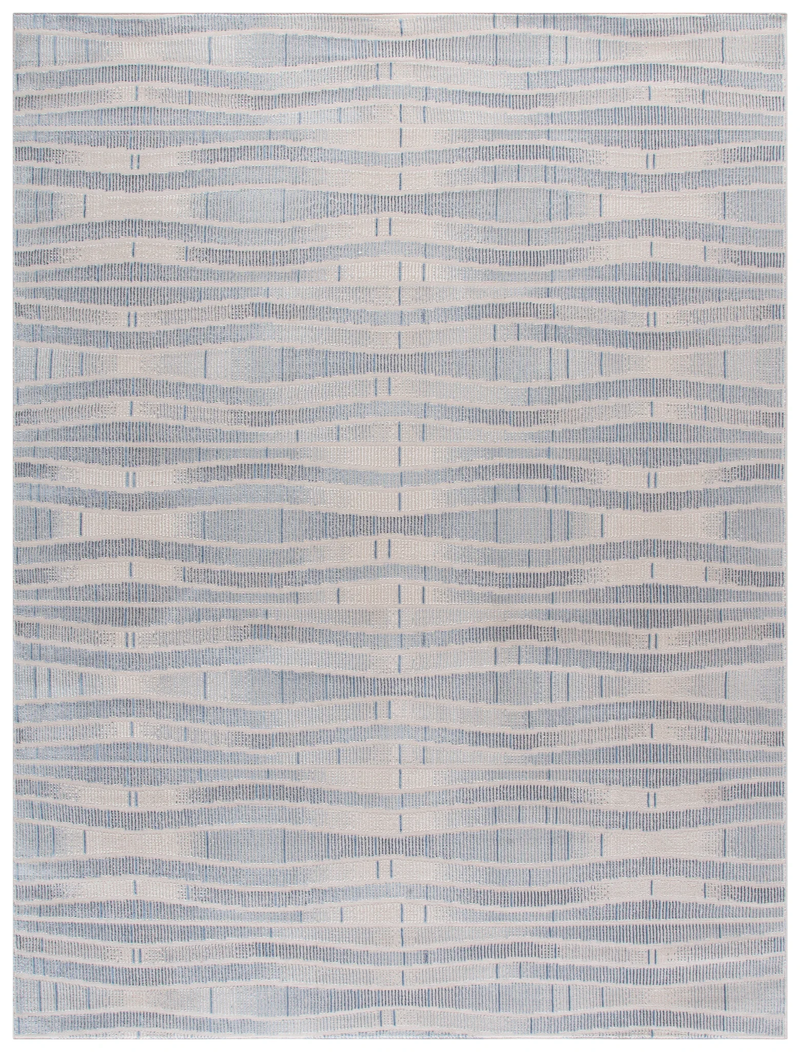 Prestige Dashed Wave Rug in Beige / Blue